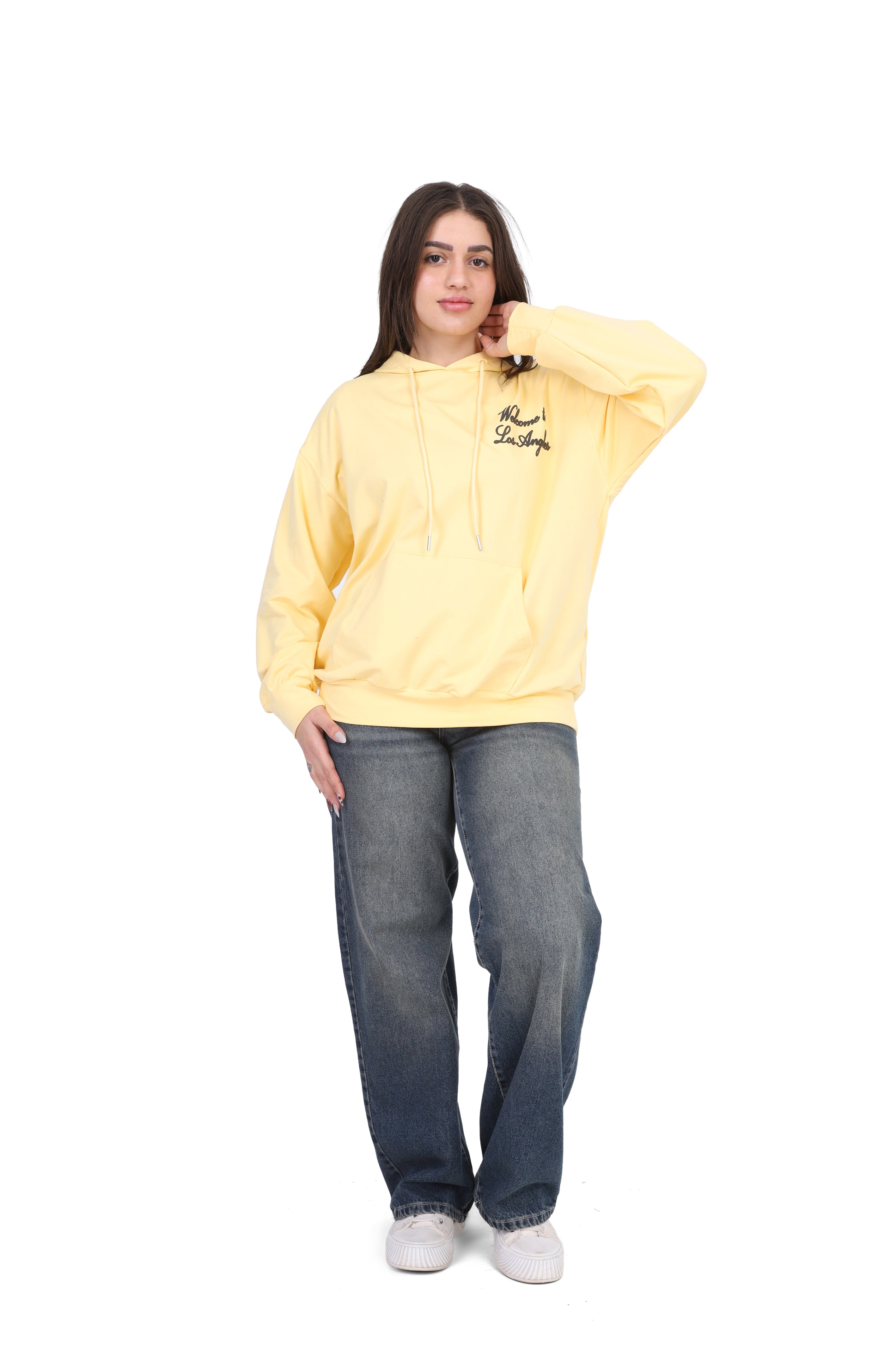 Hooded Sweatshirt with Back Graphic Print 2059S405