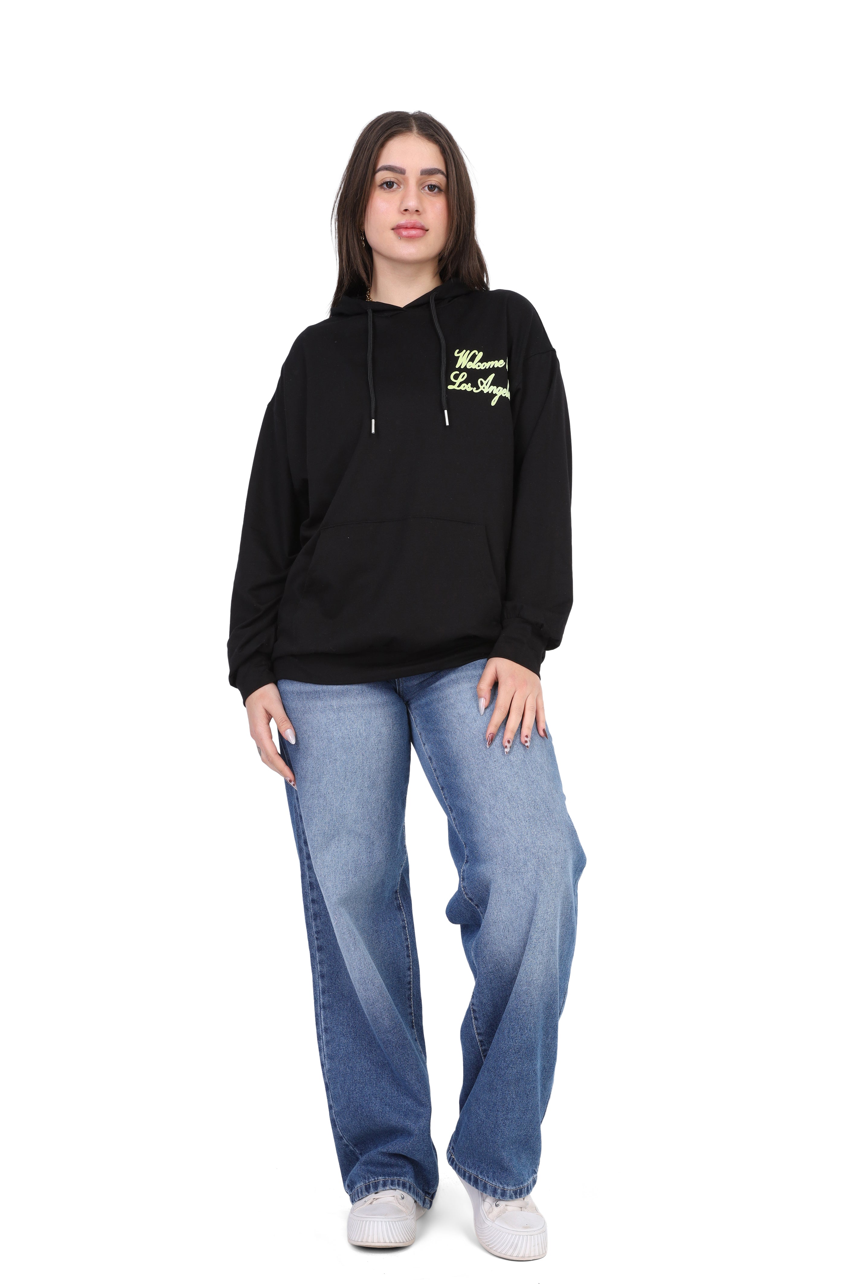 Hooded Sweatshirt with Back Graphic Print 2059S405