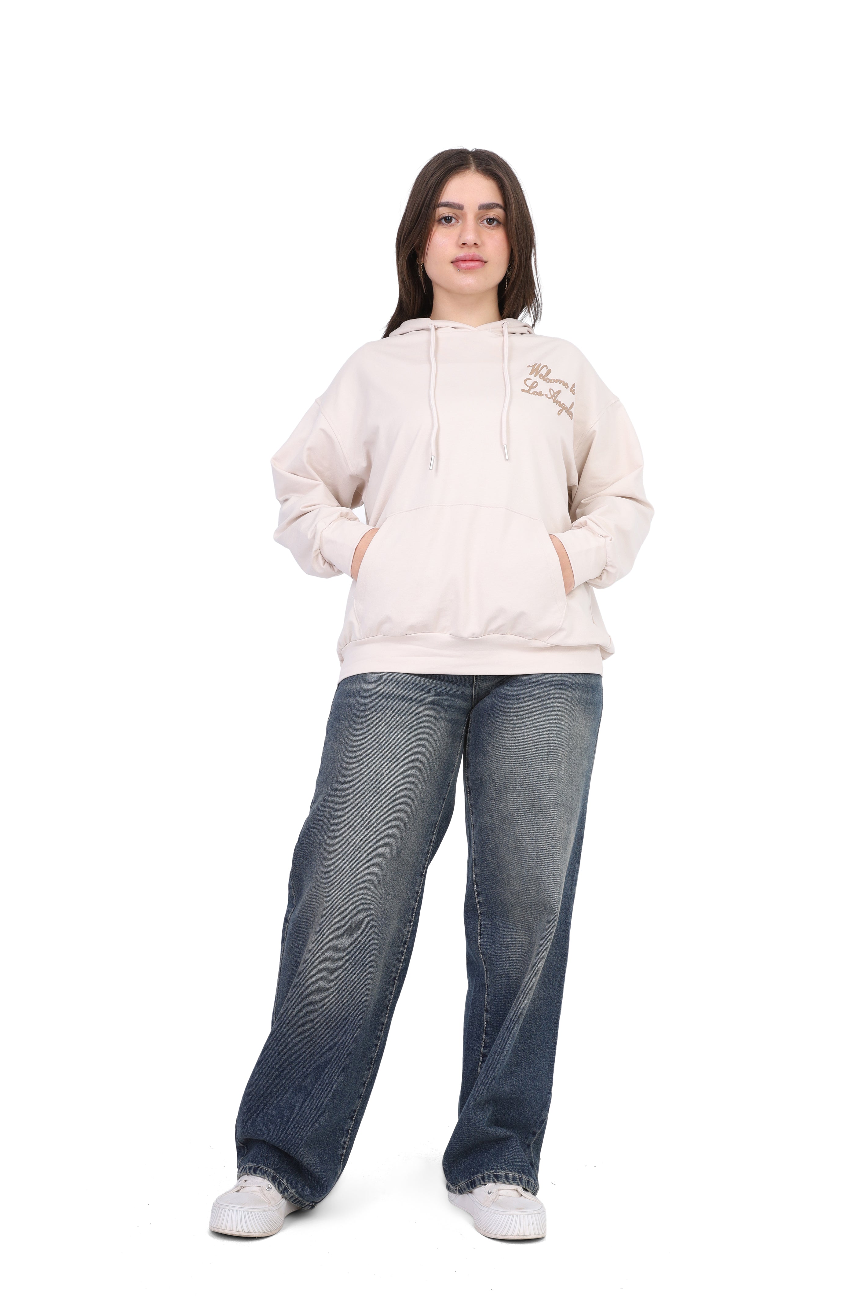 Hooded Sweatshirt with Back Graphic Print 2059S405