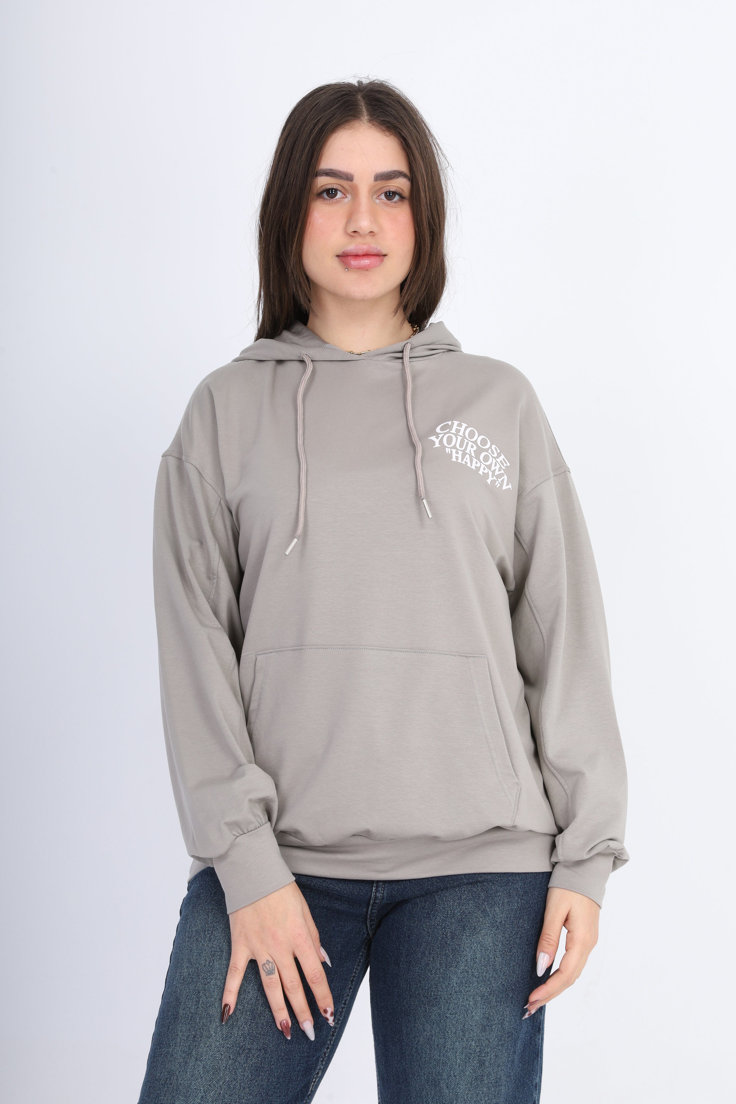 Graphic Print Hoodie With Hood 2059S409