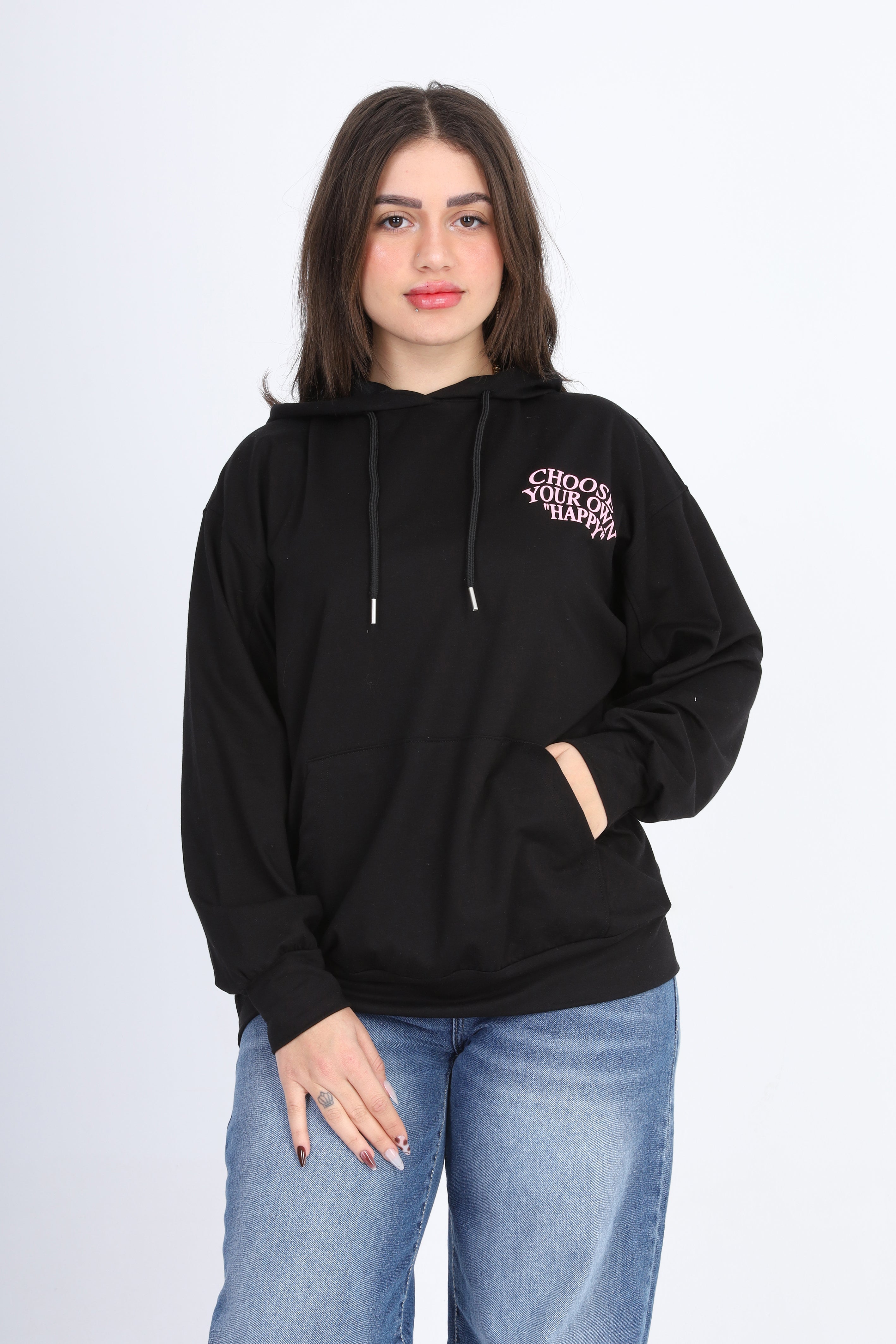 Graphic Print Hoodie With Hood 2059S409