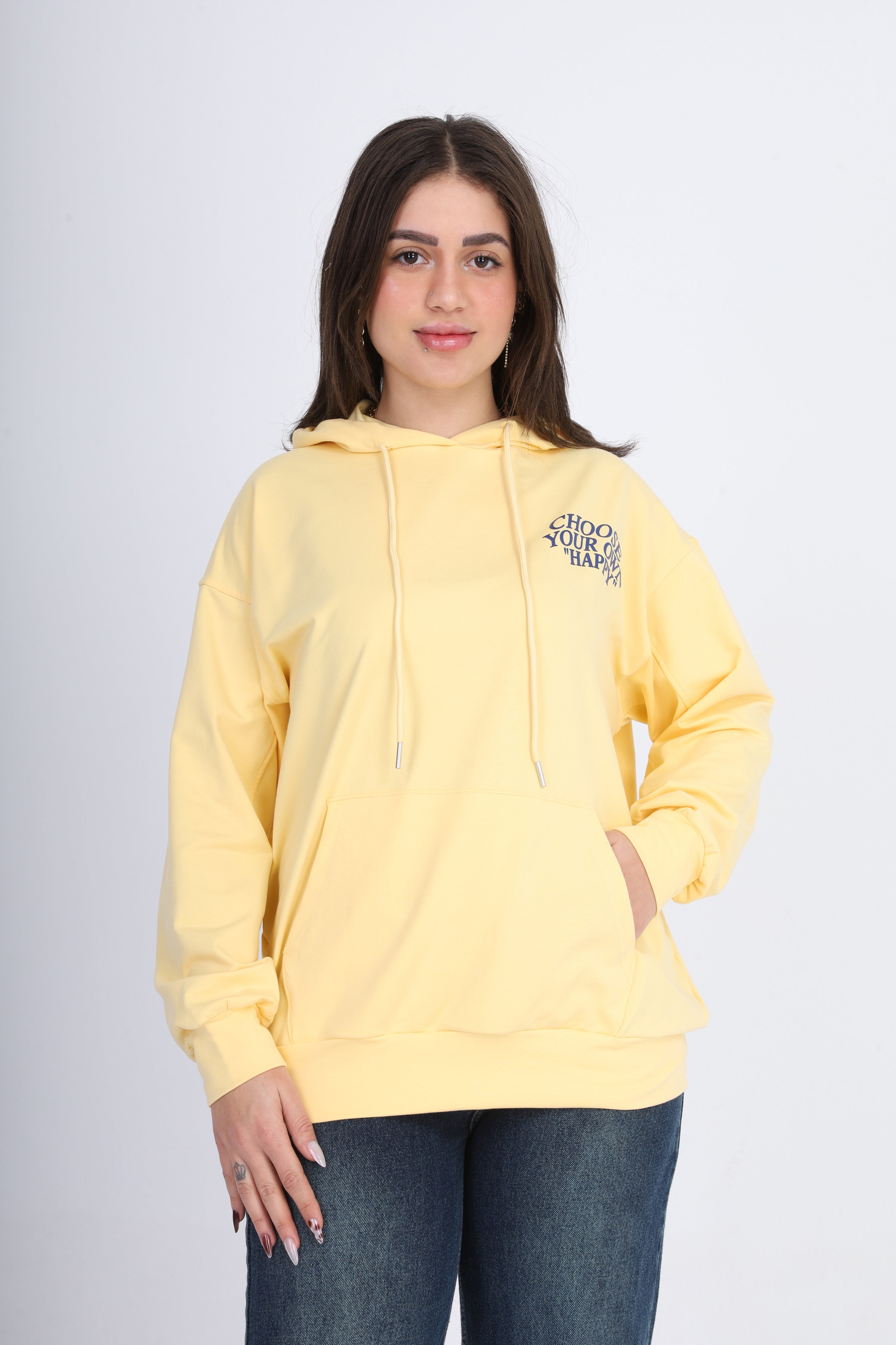 Graphic Print Hoodie With Hood 2059S409