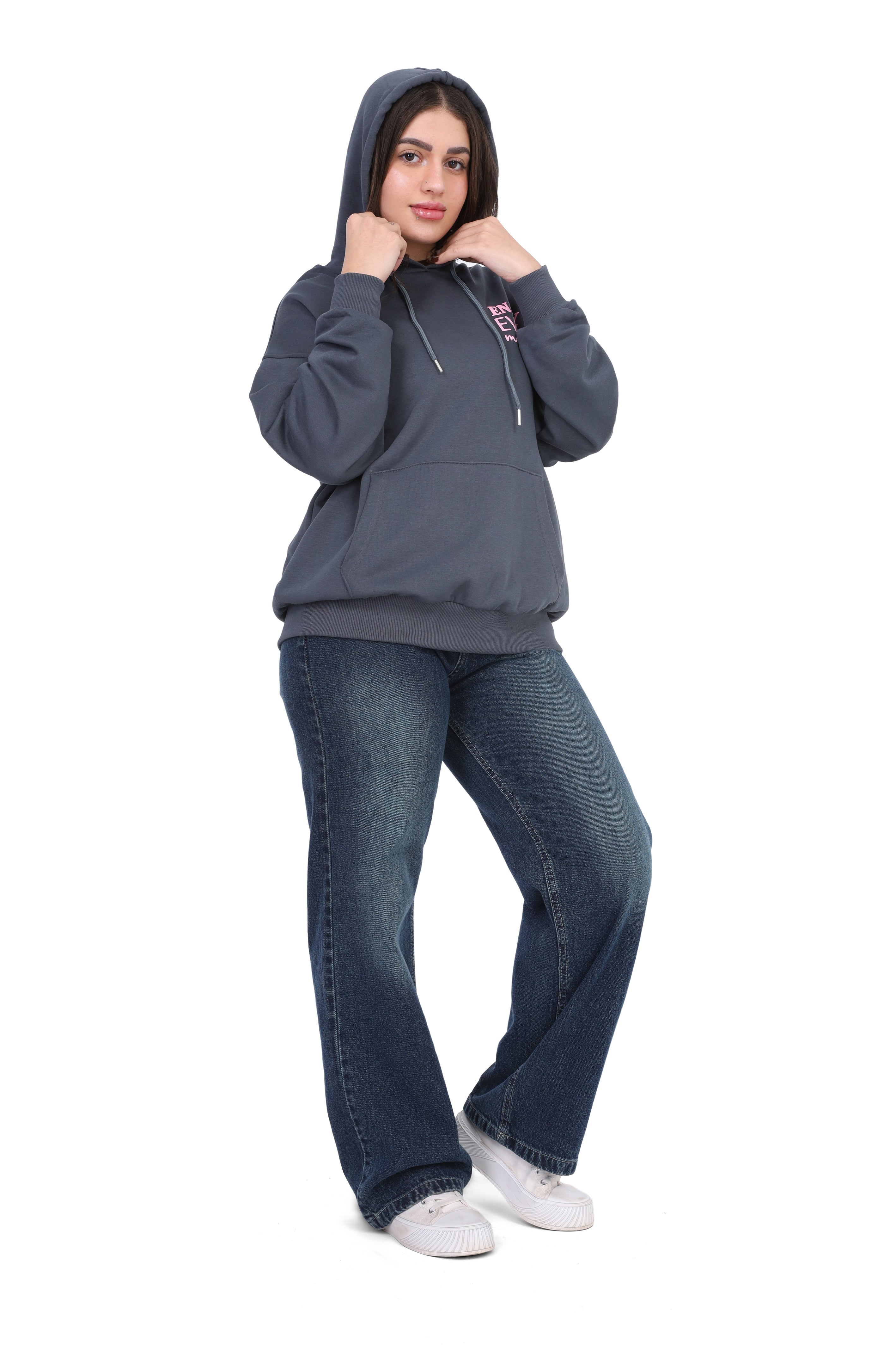 Graphic Print Hoodie With Hood 2059S410