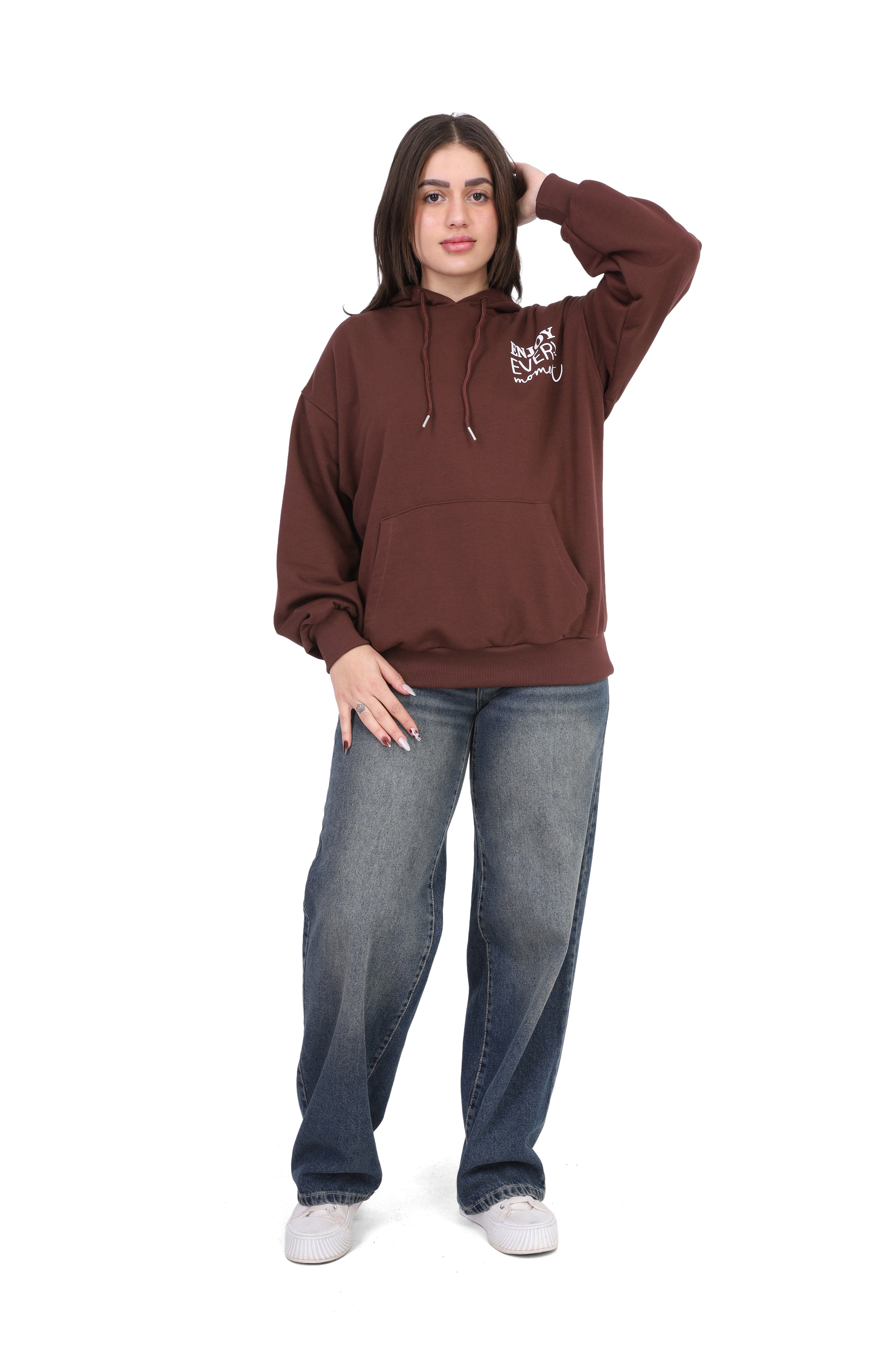 Graphic Print Hoodie With Hood 2059S410