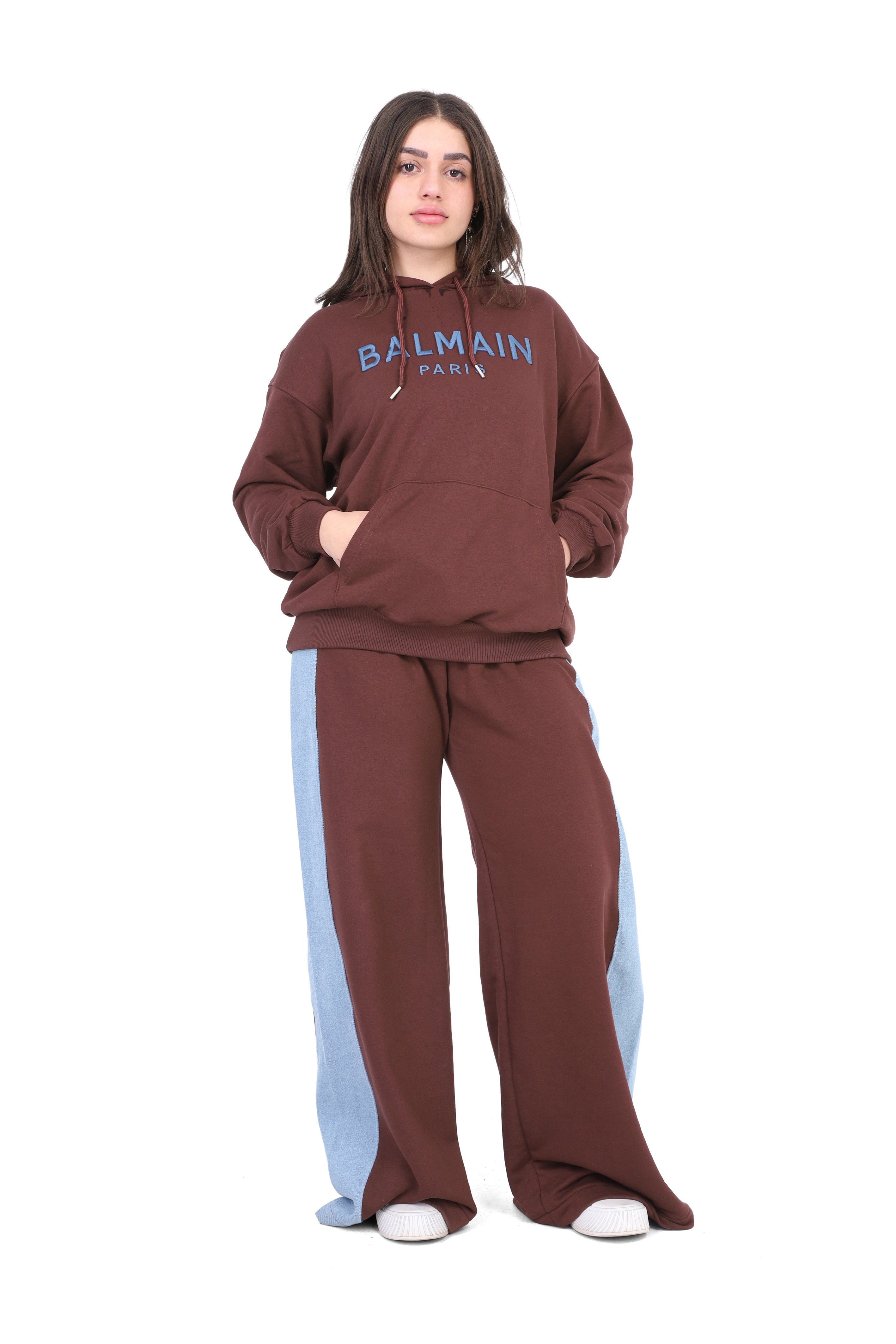 Oversized Hoodie & Wide-Leg Sweatpants Set 2059S411