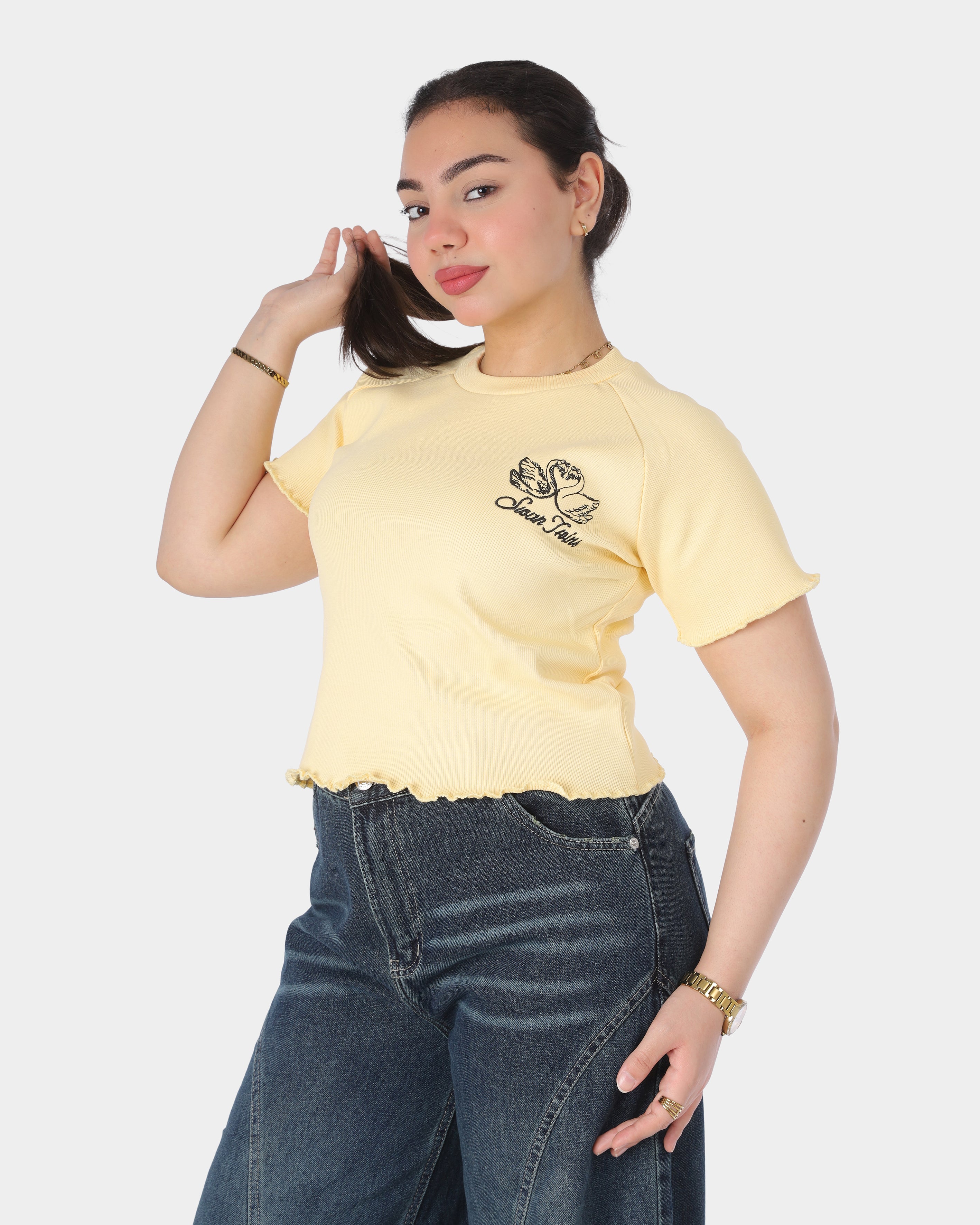 Half Sleeve Crop Top 2059S433