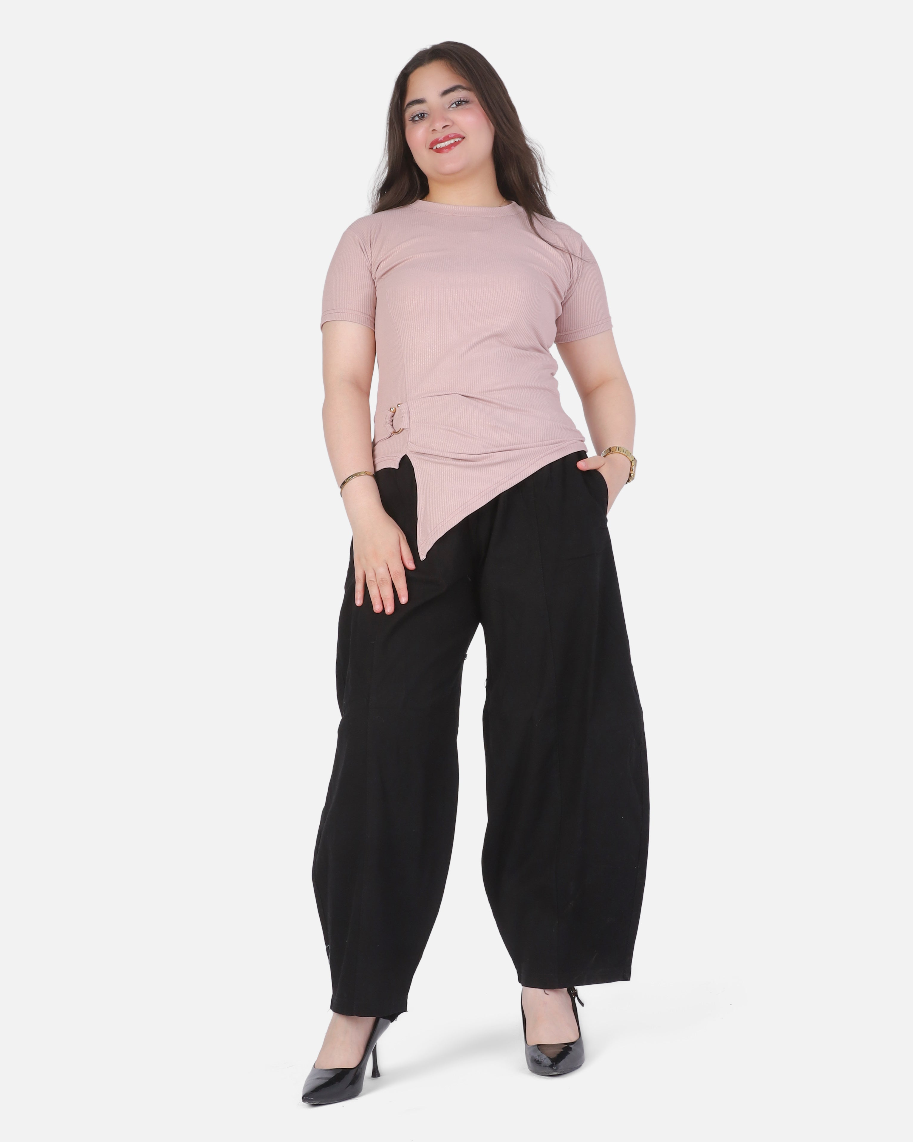 Asymmetrical Hem T-Shirt 2066002