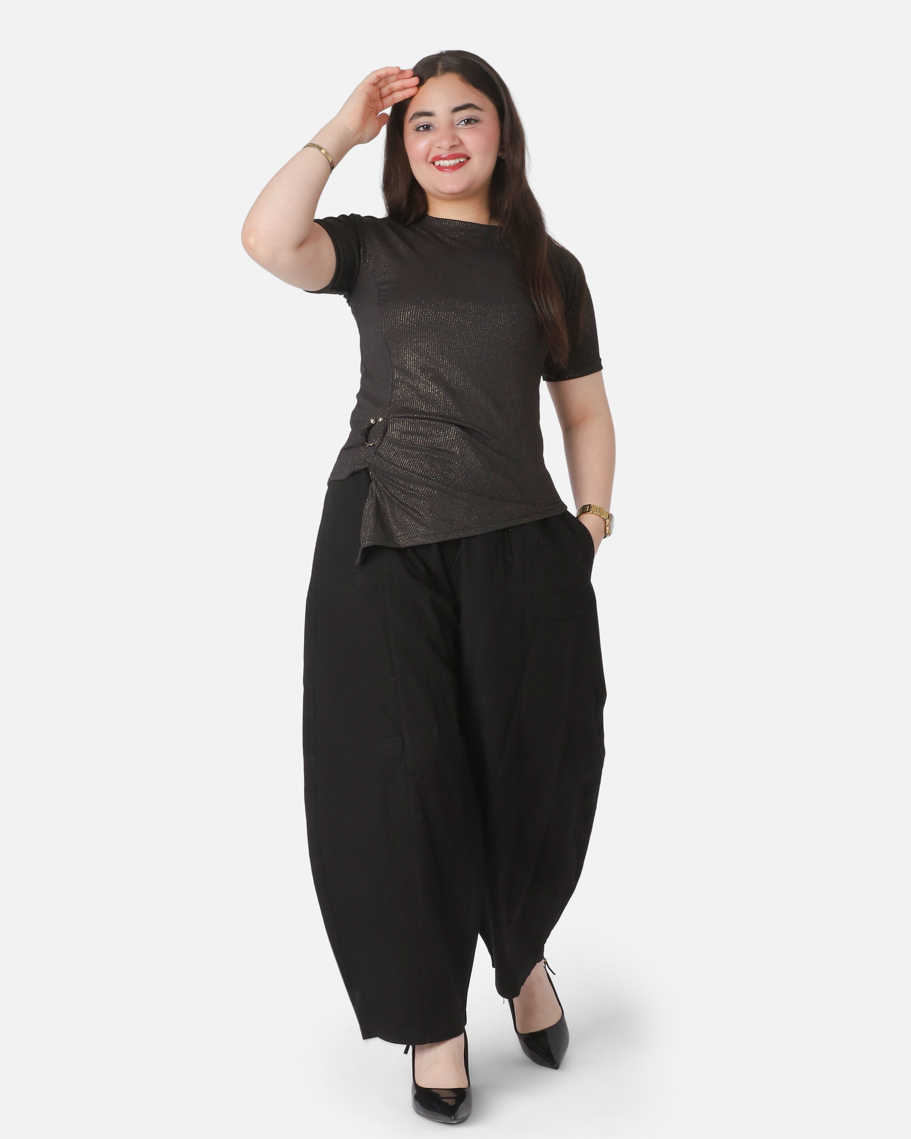 Asymmetrical Hem T-Shirt 2066002