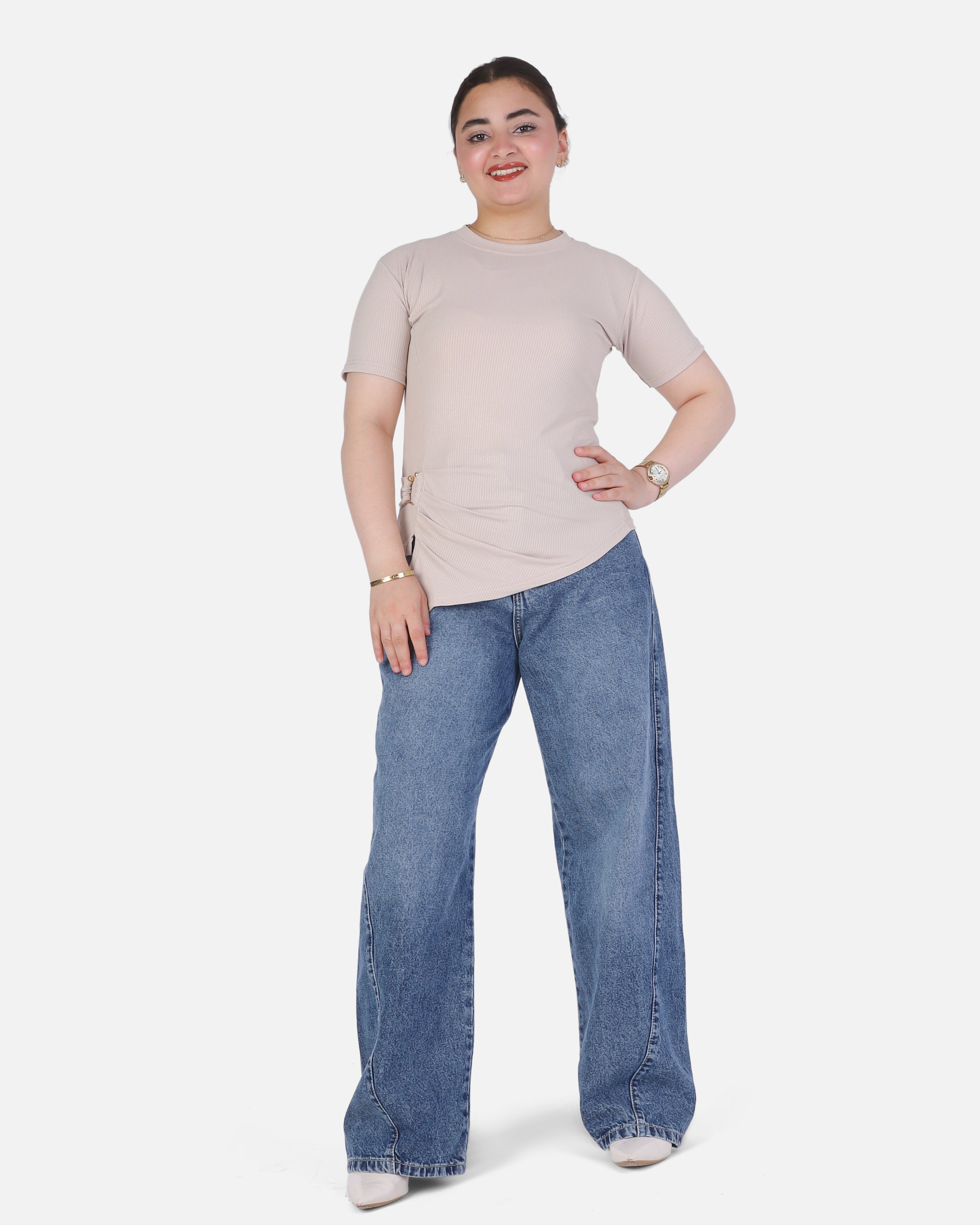 Asymmetrical Hem T-Shirt 2066002