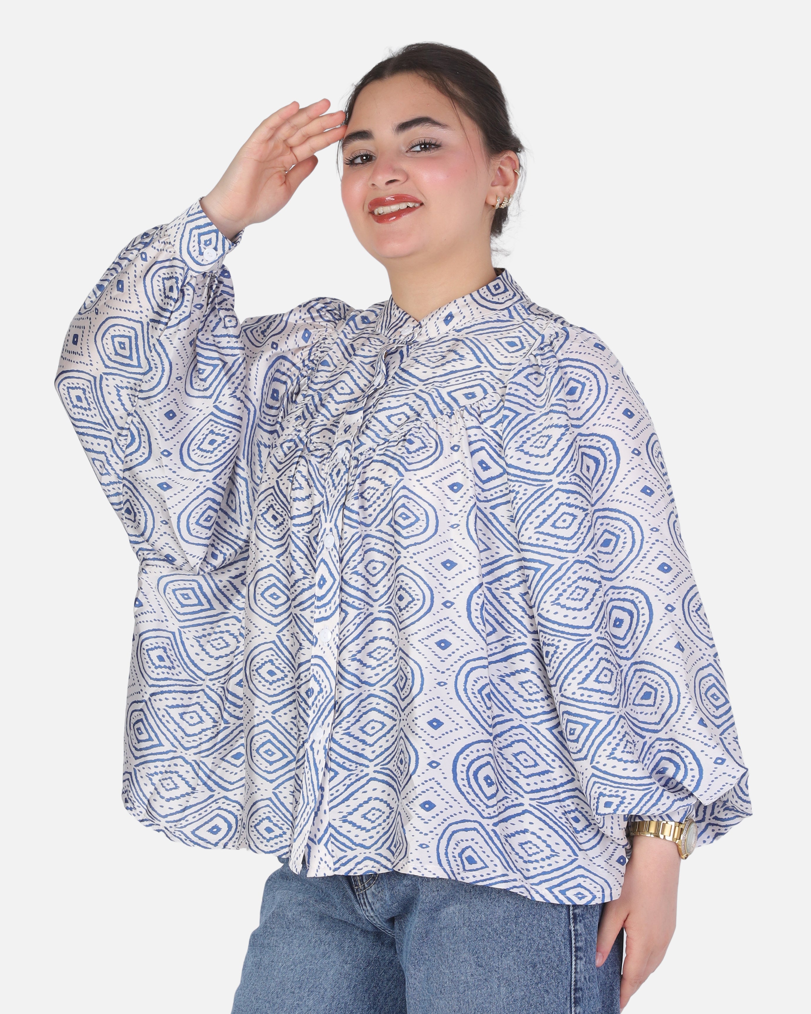 Relaxed Fit Printed Blouse 206610298