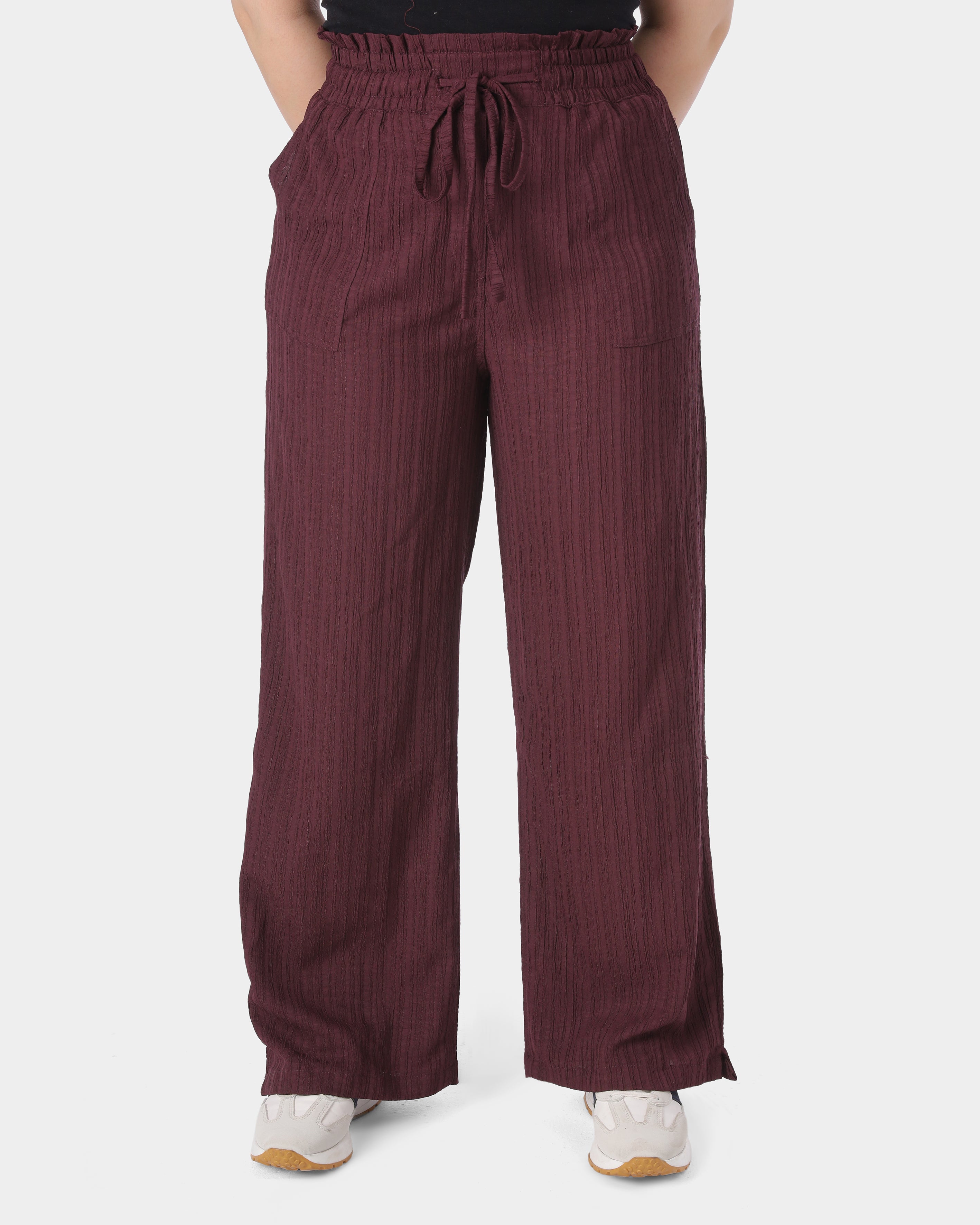 Wide Leg Fabric Pants 206620090