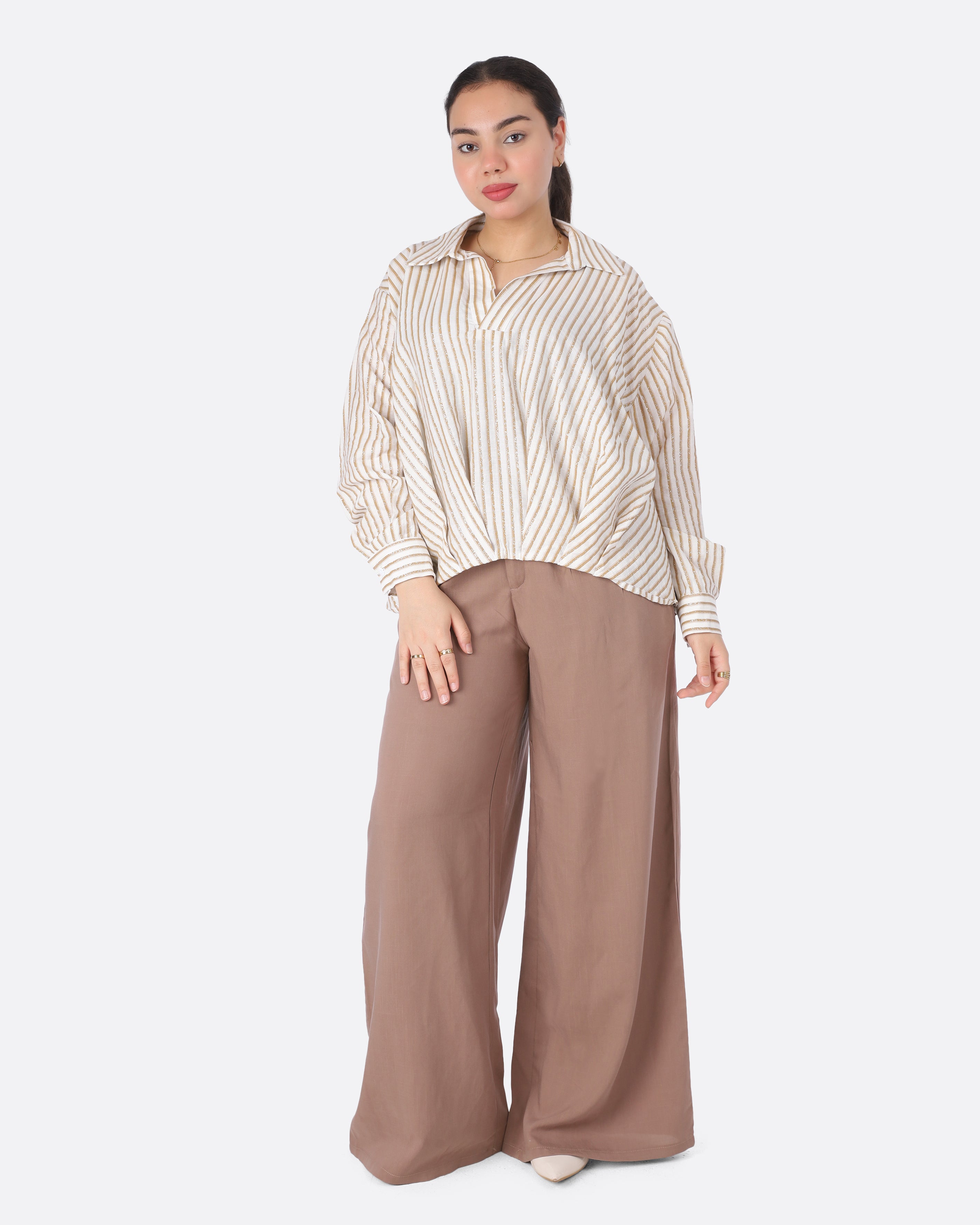 Oversized Striped Blouse 206620095