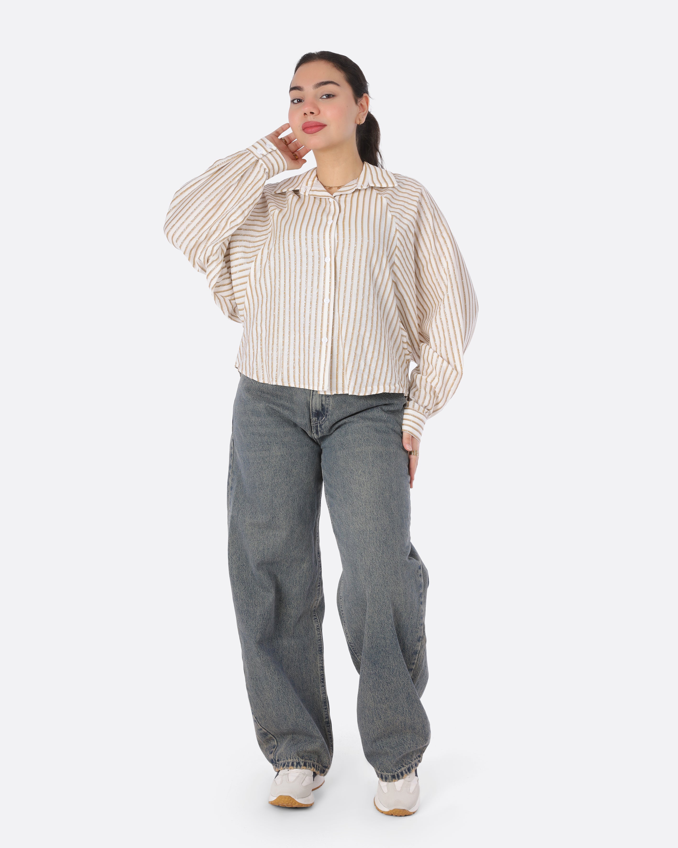 Cropped Striped Shirt 206620096