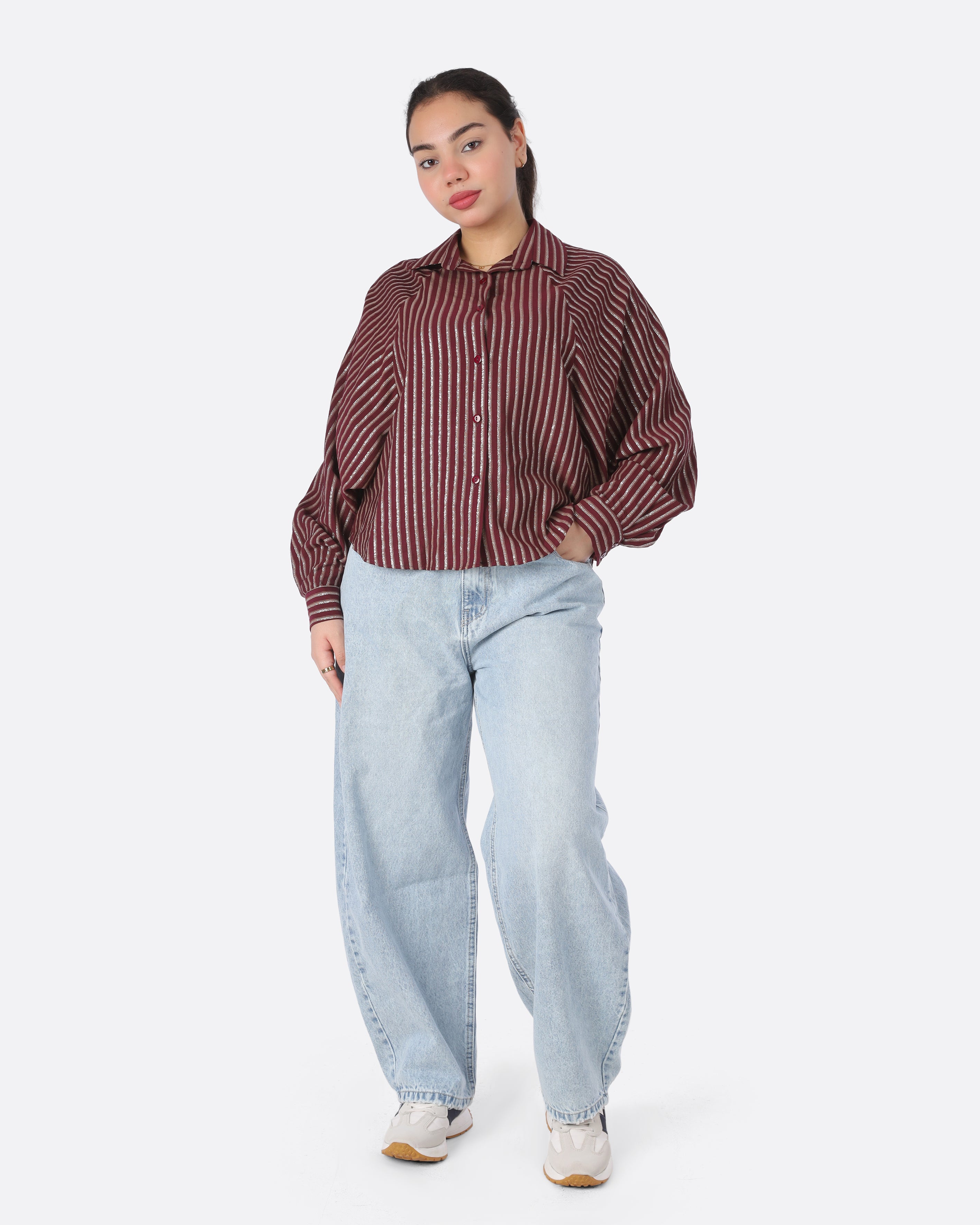 Cropped Striped Shirt 206620096