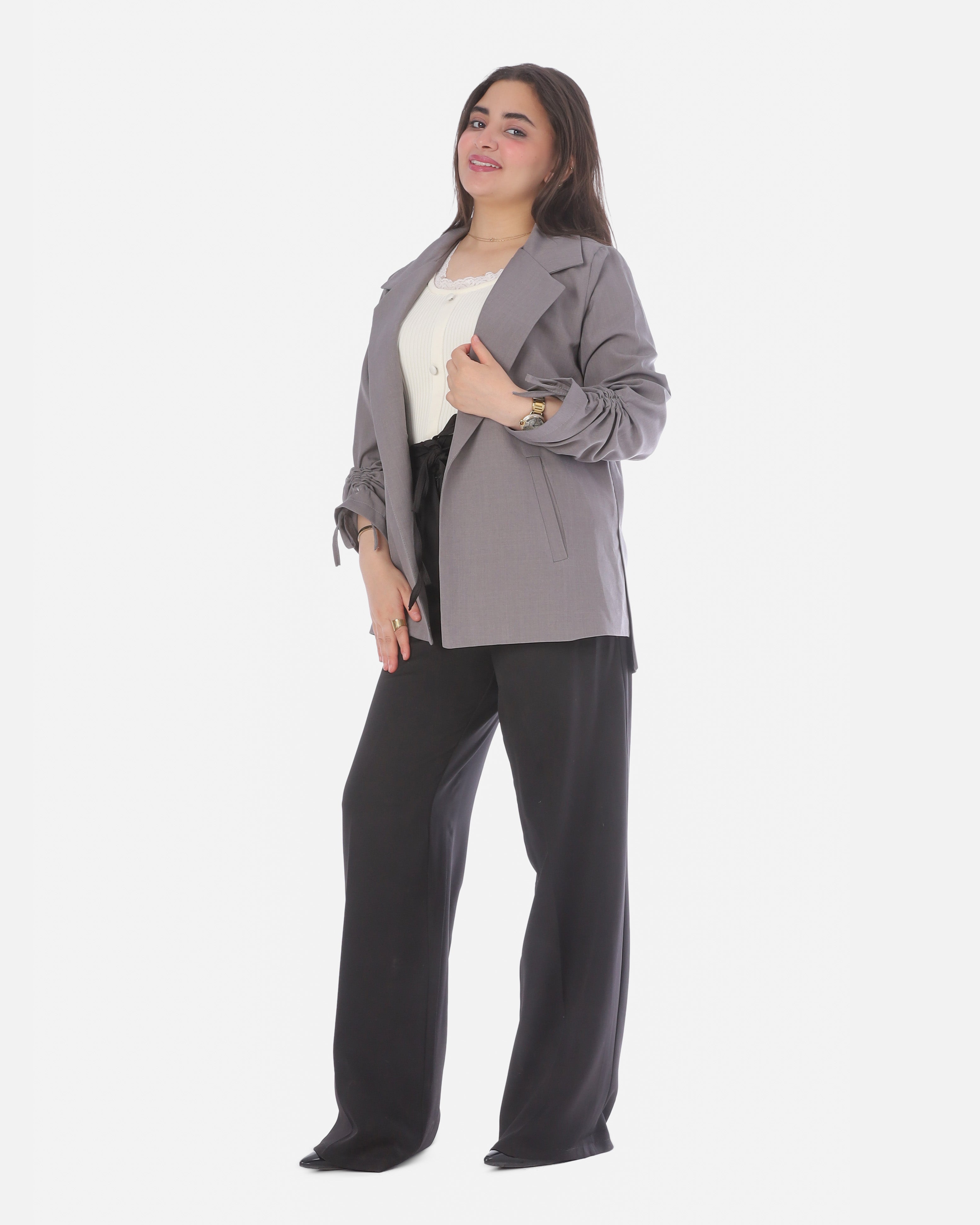 Classic Blazer with Sleeve Strap Detail 2066502020/1