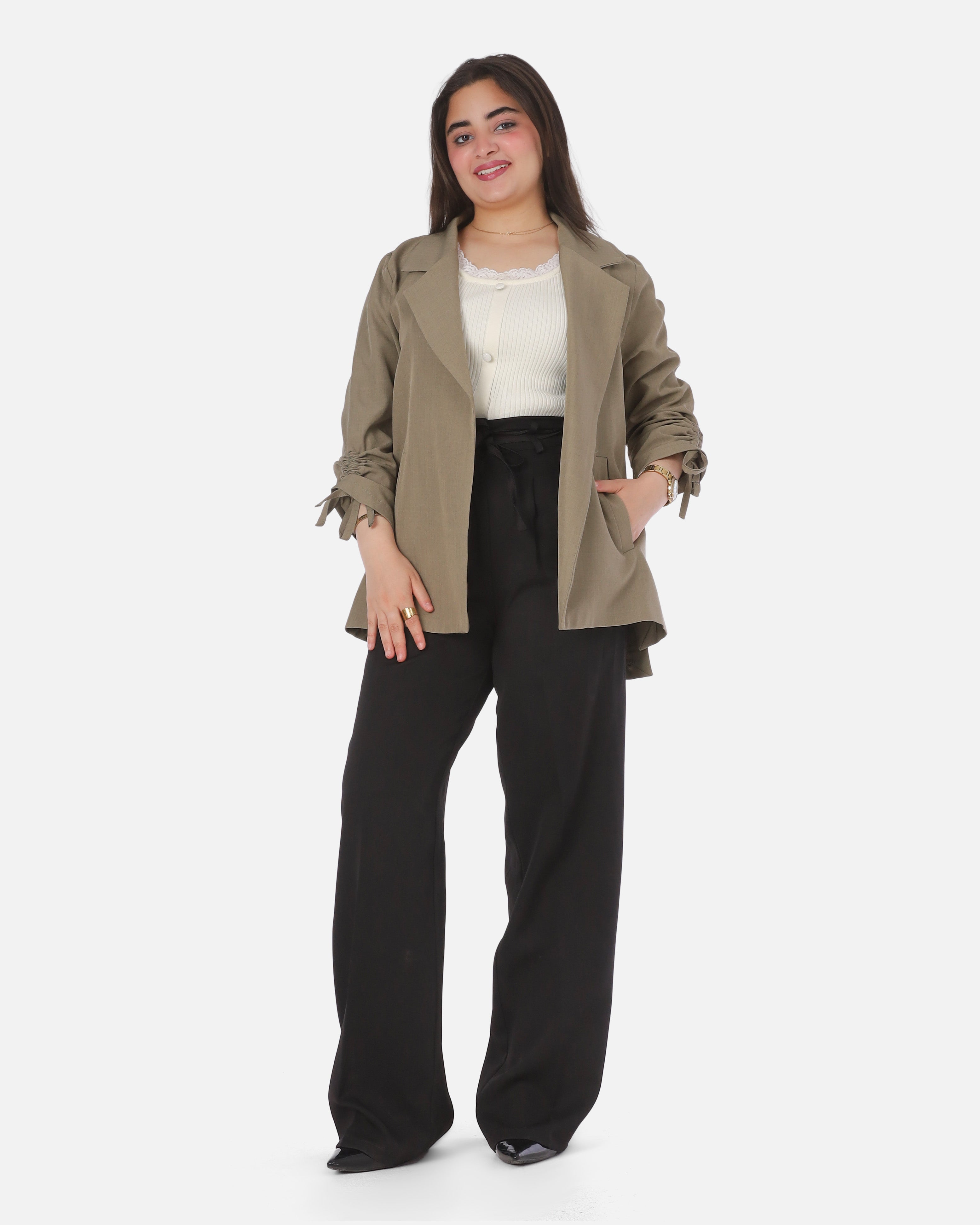Classic Blazer with Sleeve Strap Detail 2066502020/1