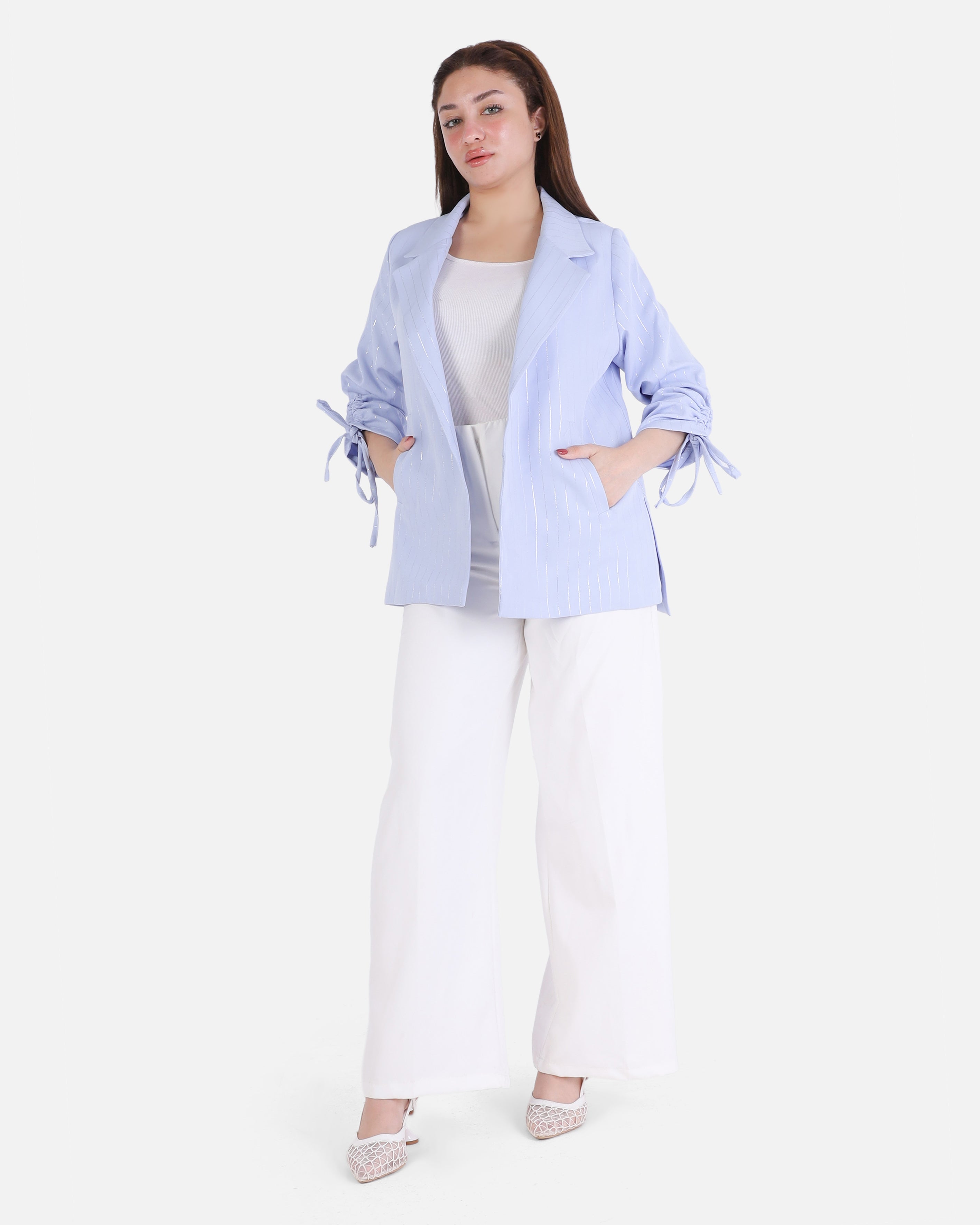 Blazer With Ruched Sleeves Details 2066502020