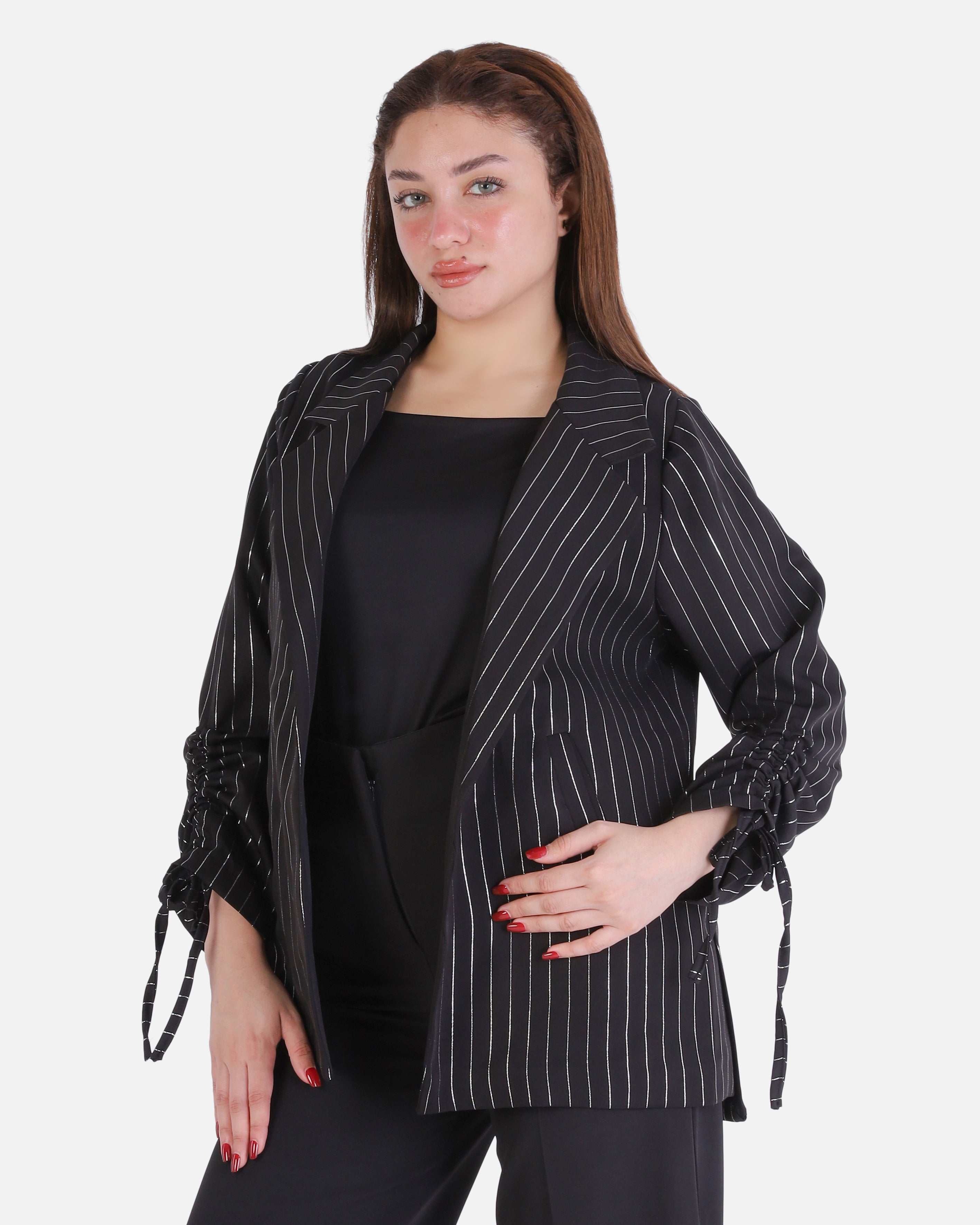 Blazer With Ruched Sleeves Details 2066502020