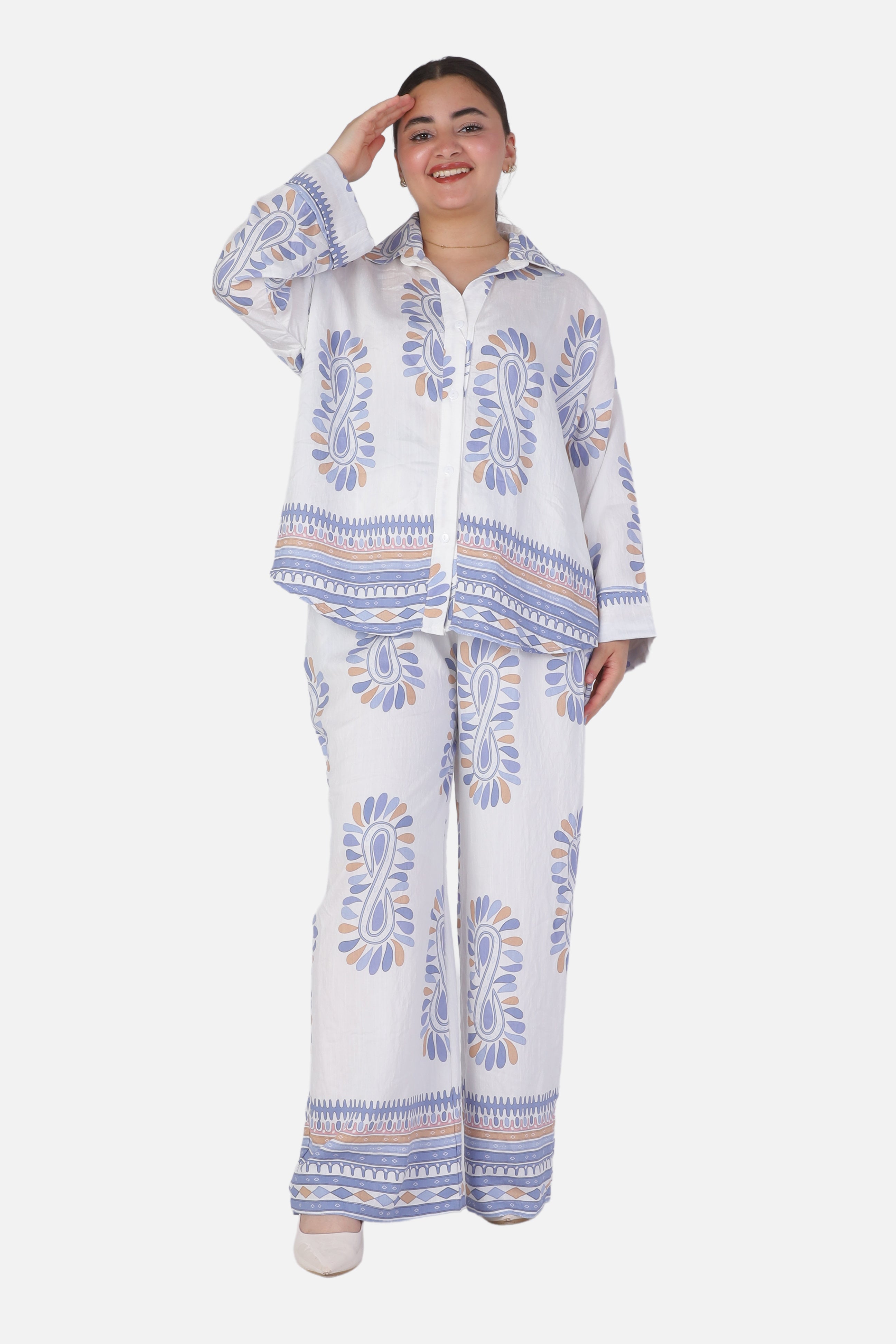 Printed Oversized Two-Piece Set 206695497