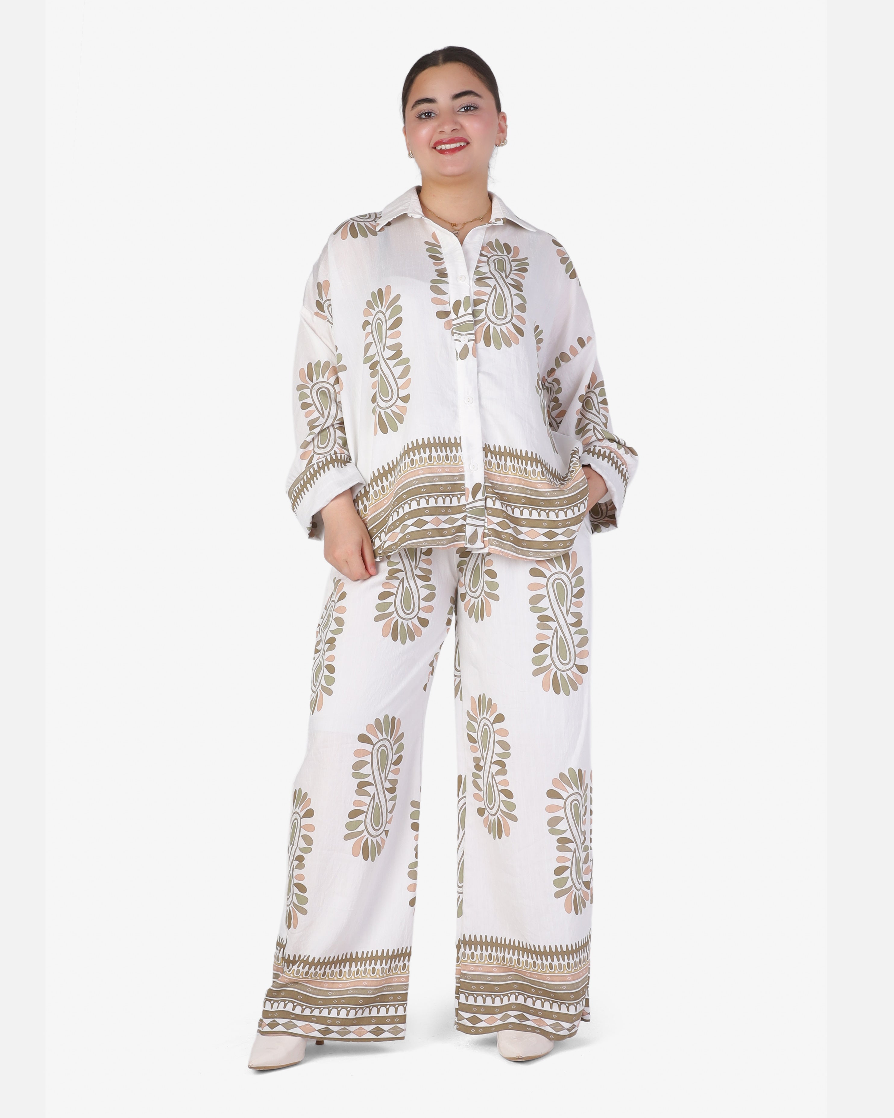 Printed Oversized Two-Piece Set 206695497