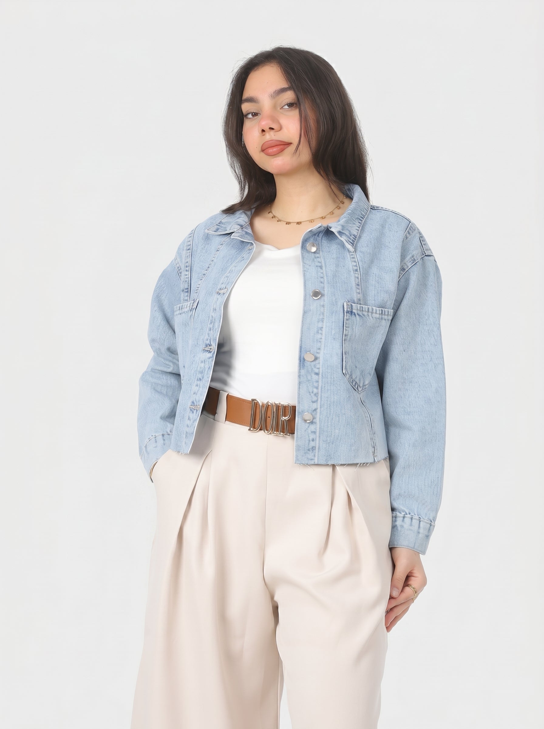 Cropped Denim Jacket 20681469