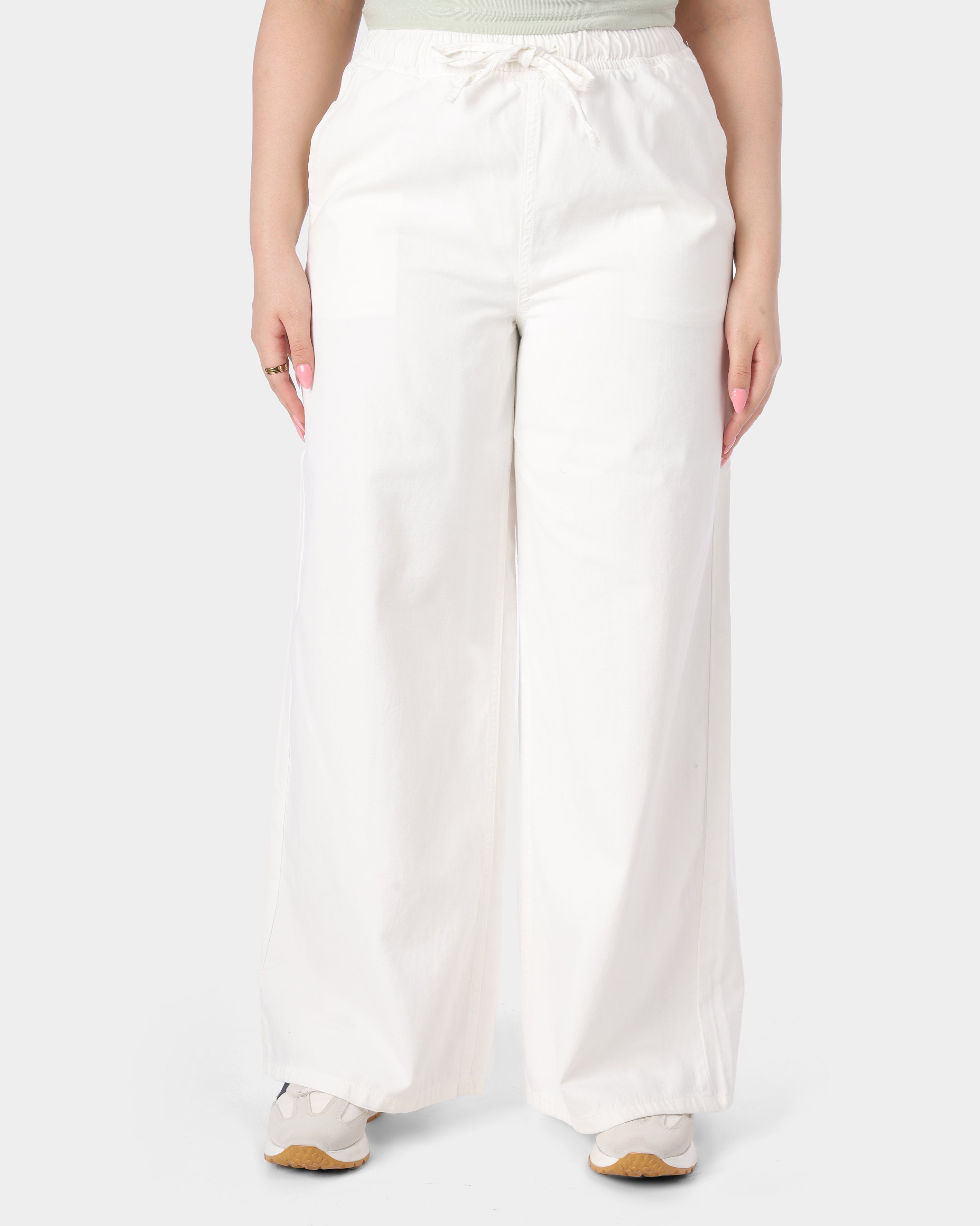 Relaxed Fit Elastic Waist Pants 20682631