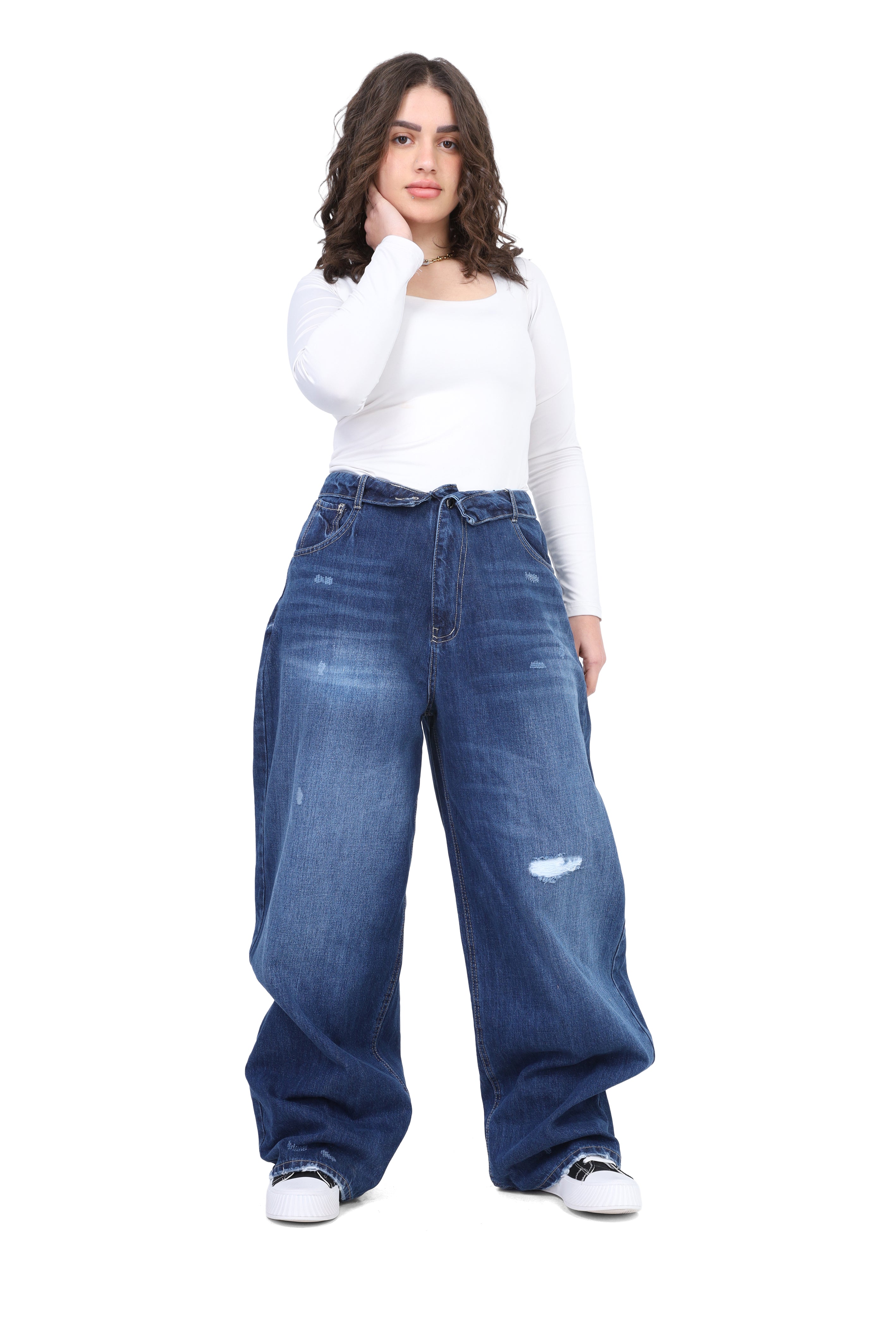 High-Waist Wide Leg Distressed Jeans 20682985/2