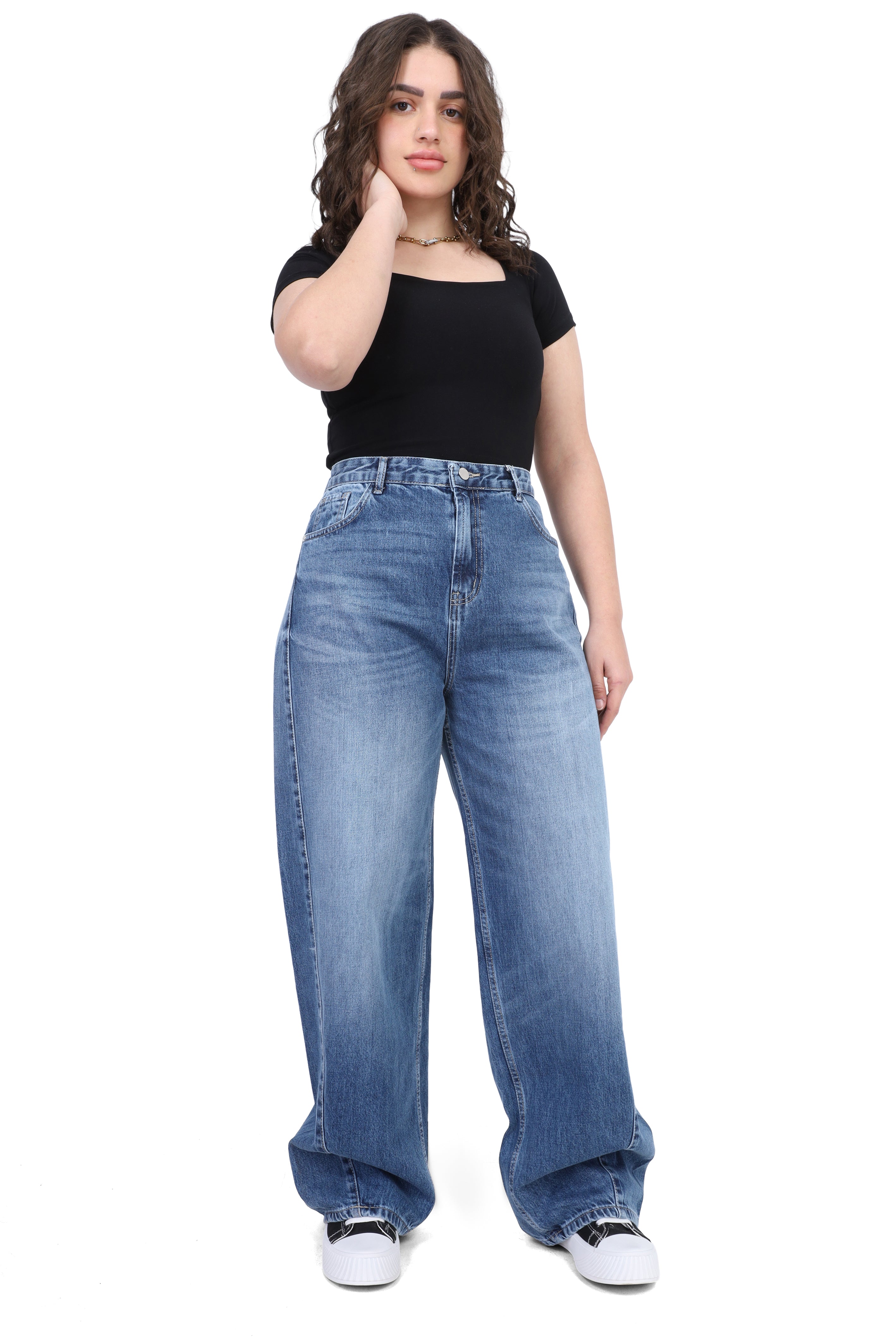 Wide Leg Denim Jeans 20682994
