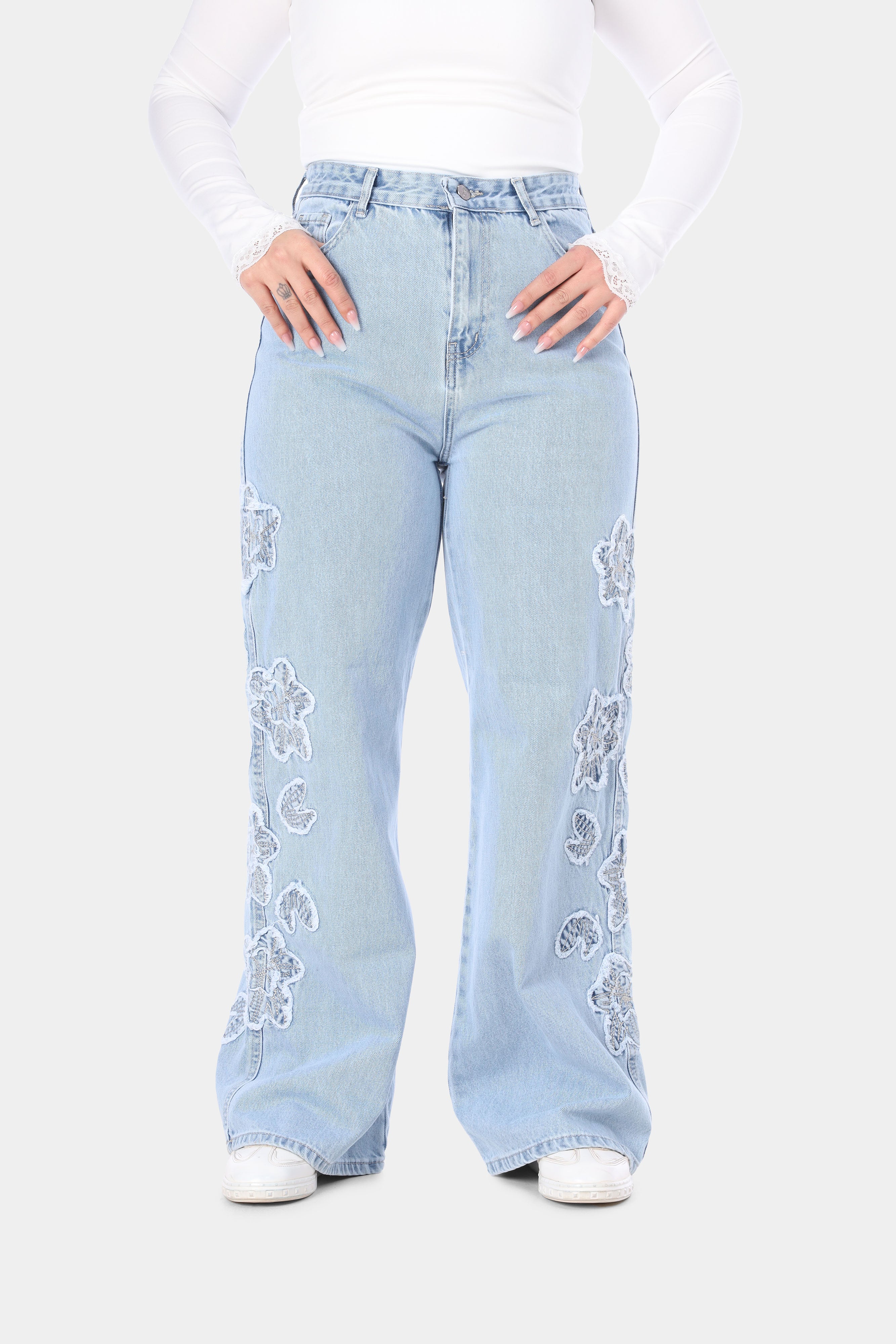 Embroidered Denim Pants Jeans 20683012