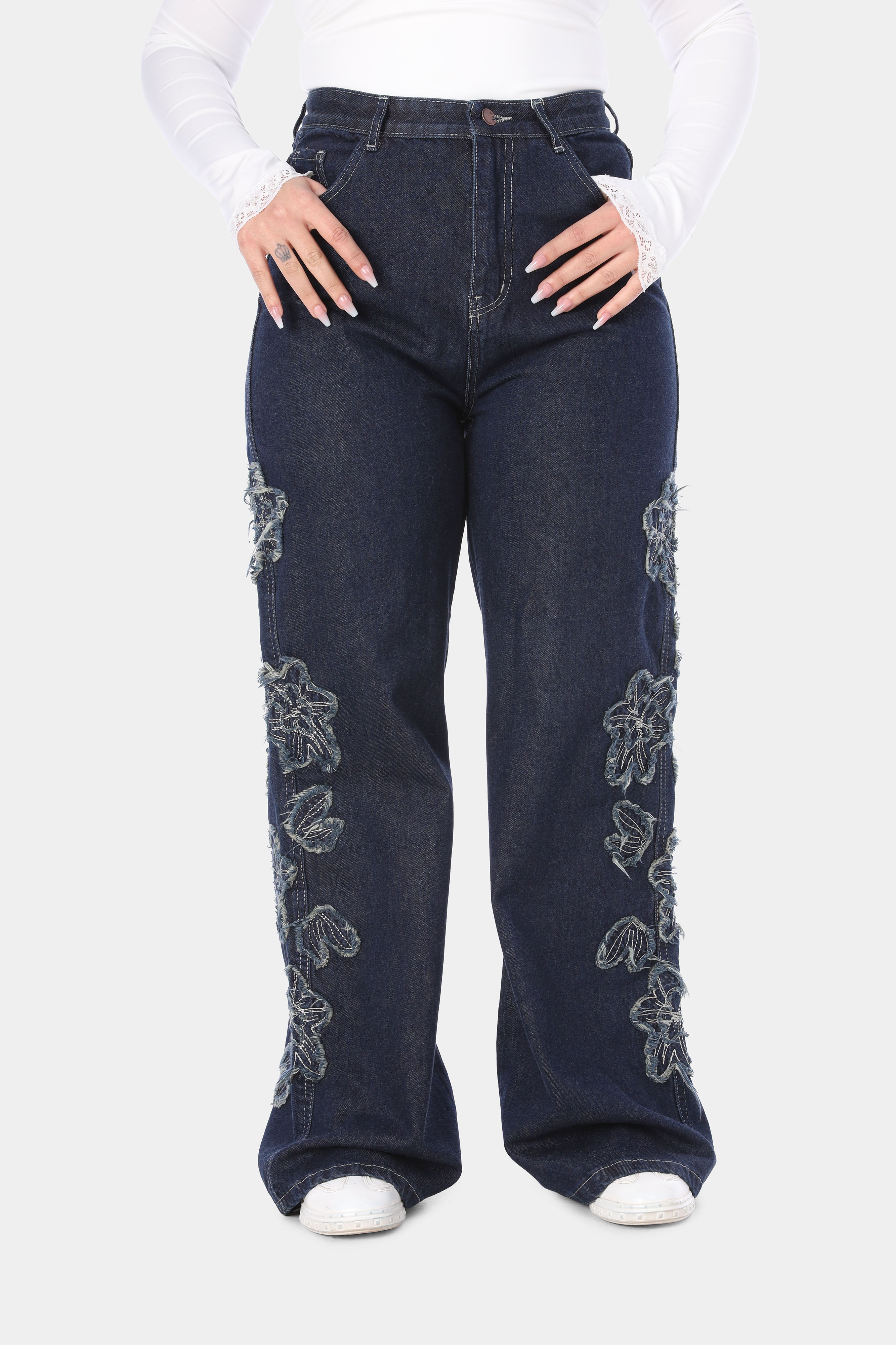 Embroidered Denim Pants Jeans 20683012
