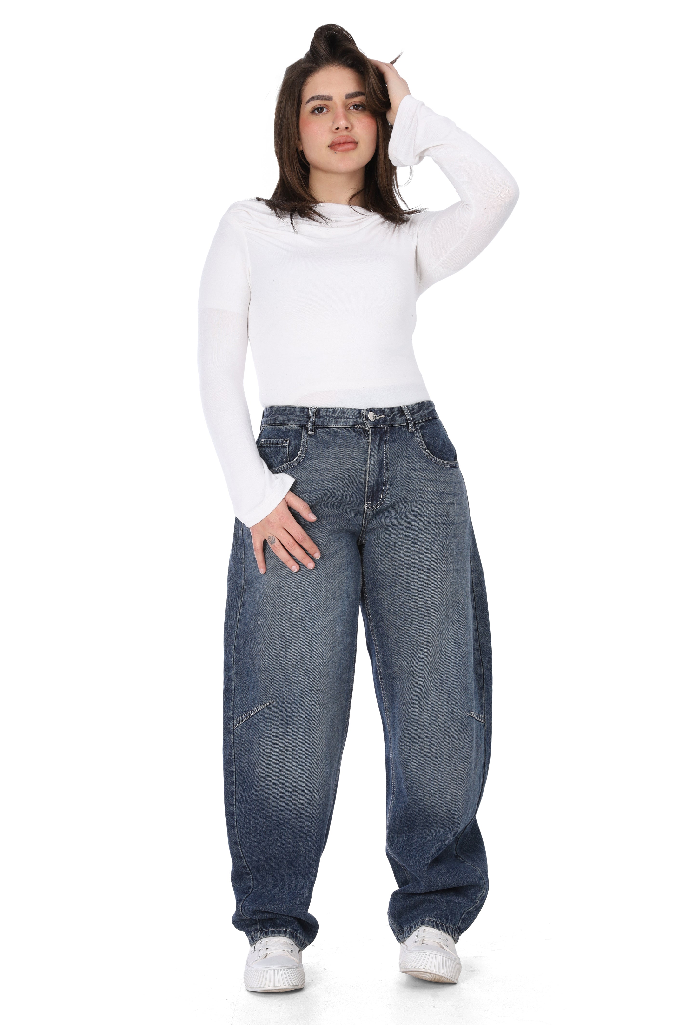 High-Waist Loose Fit Pants 20683024