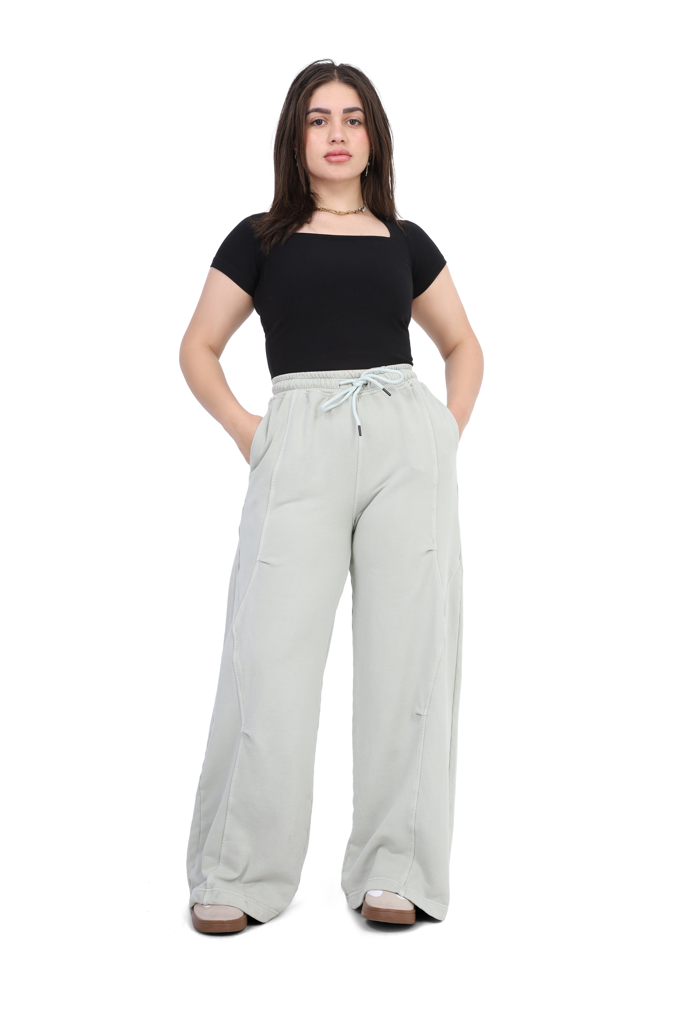 Relaxed Wide-Leg Drawstring Sweatpants 20688623