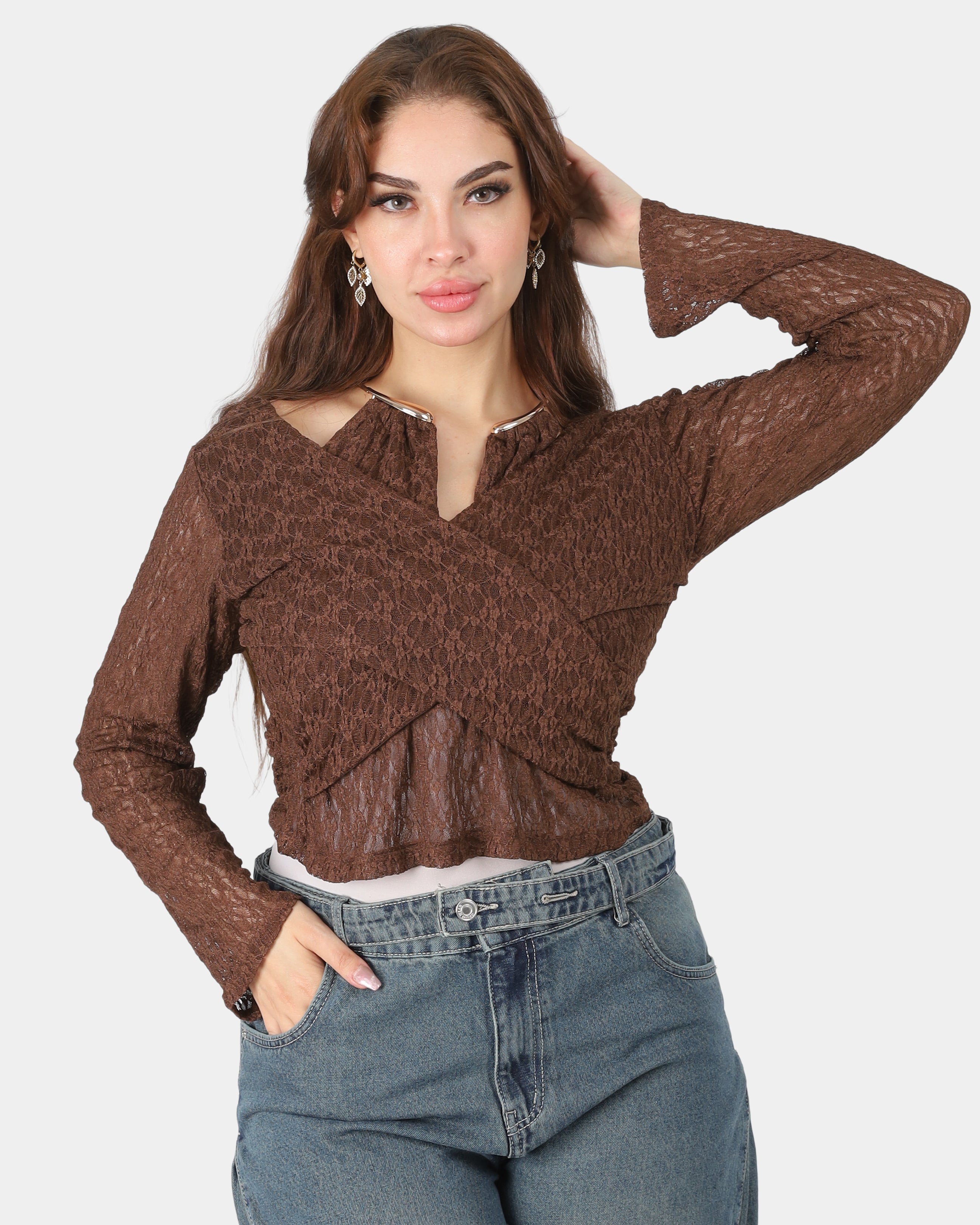 Lace Wrap Blouse 20721059