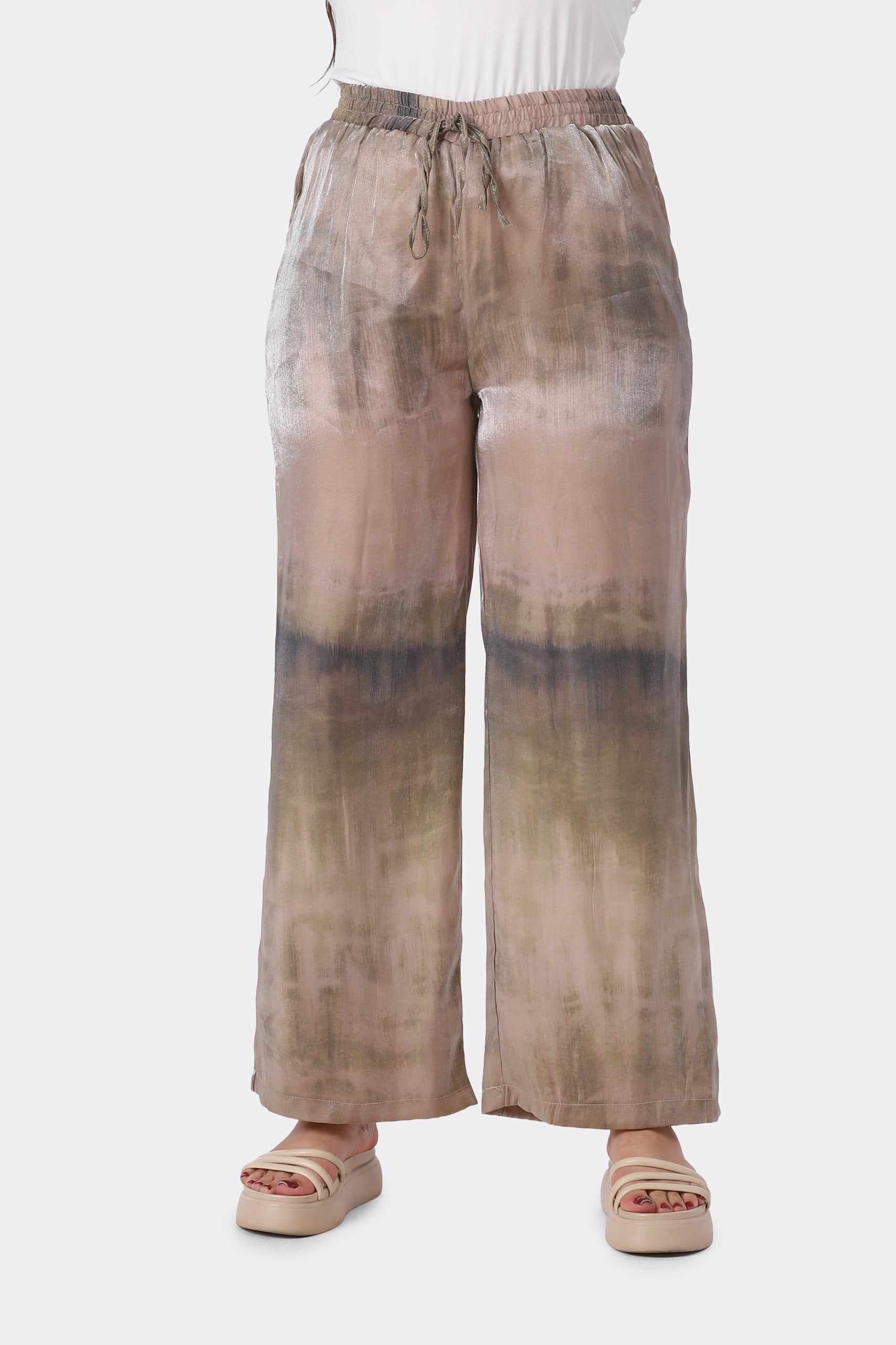 Multicolor Elastic Waist Pants 20721064
