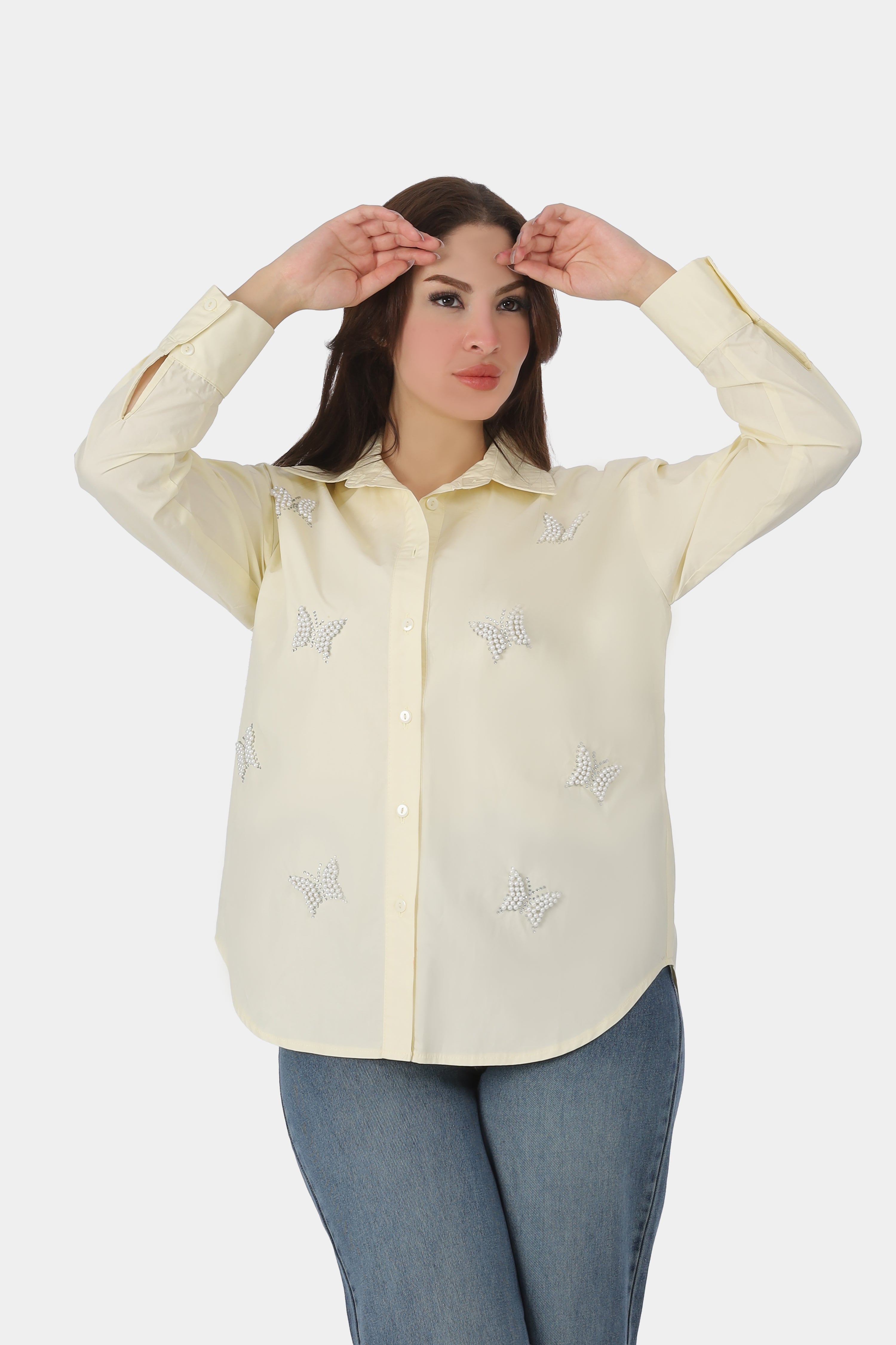 Butterfly Pearl Embellished Shirt 20721079