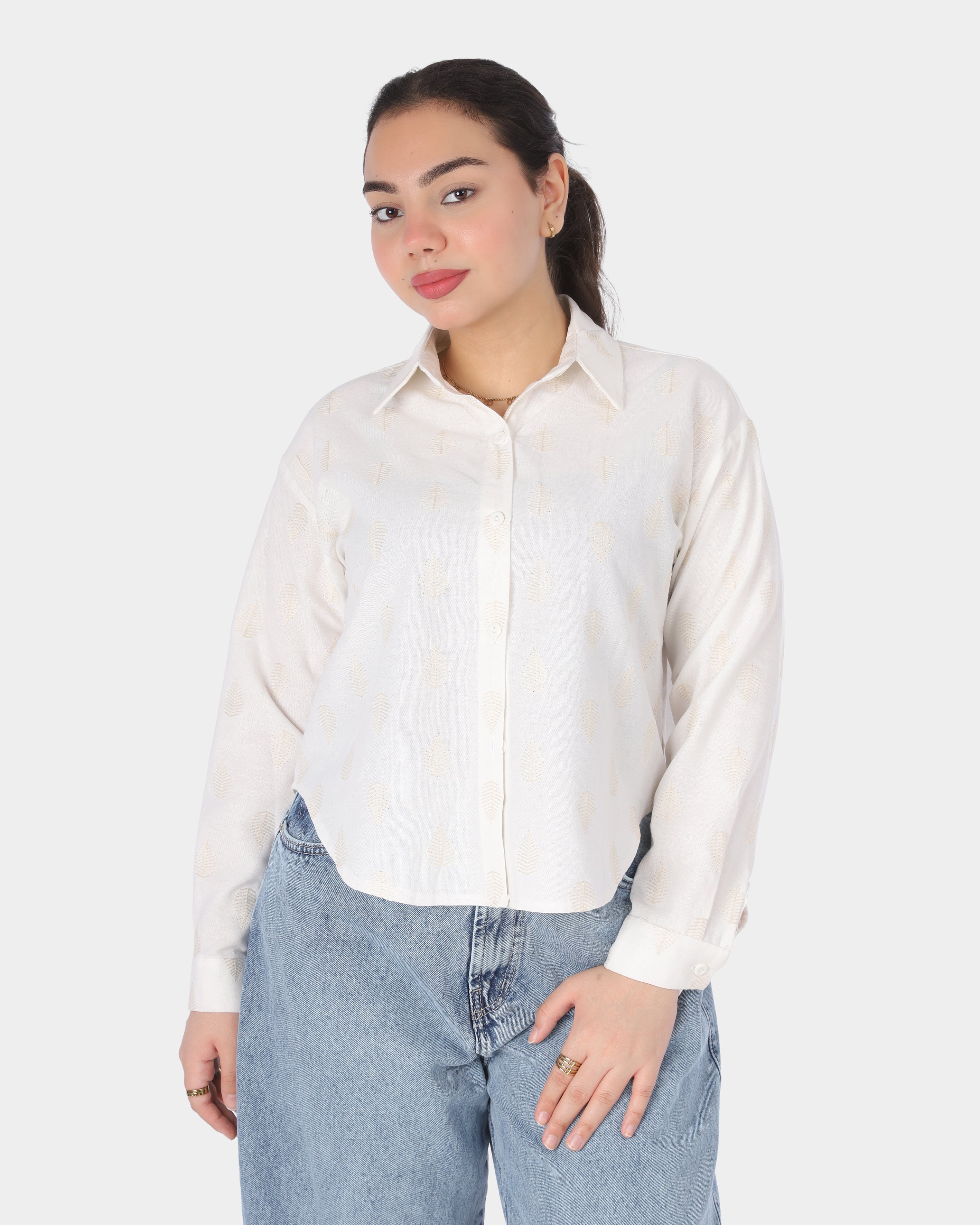 Embroidered High-Low Shirt 2072755