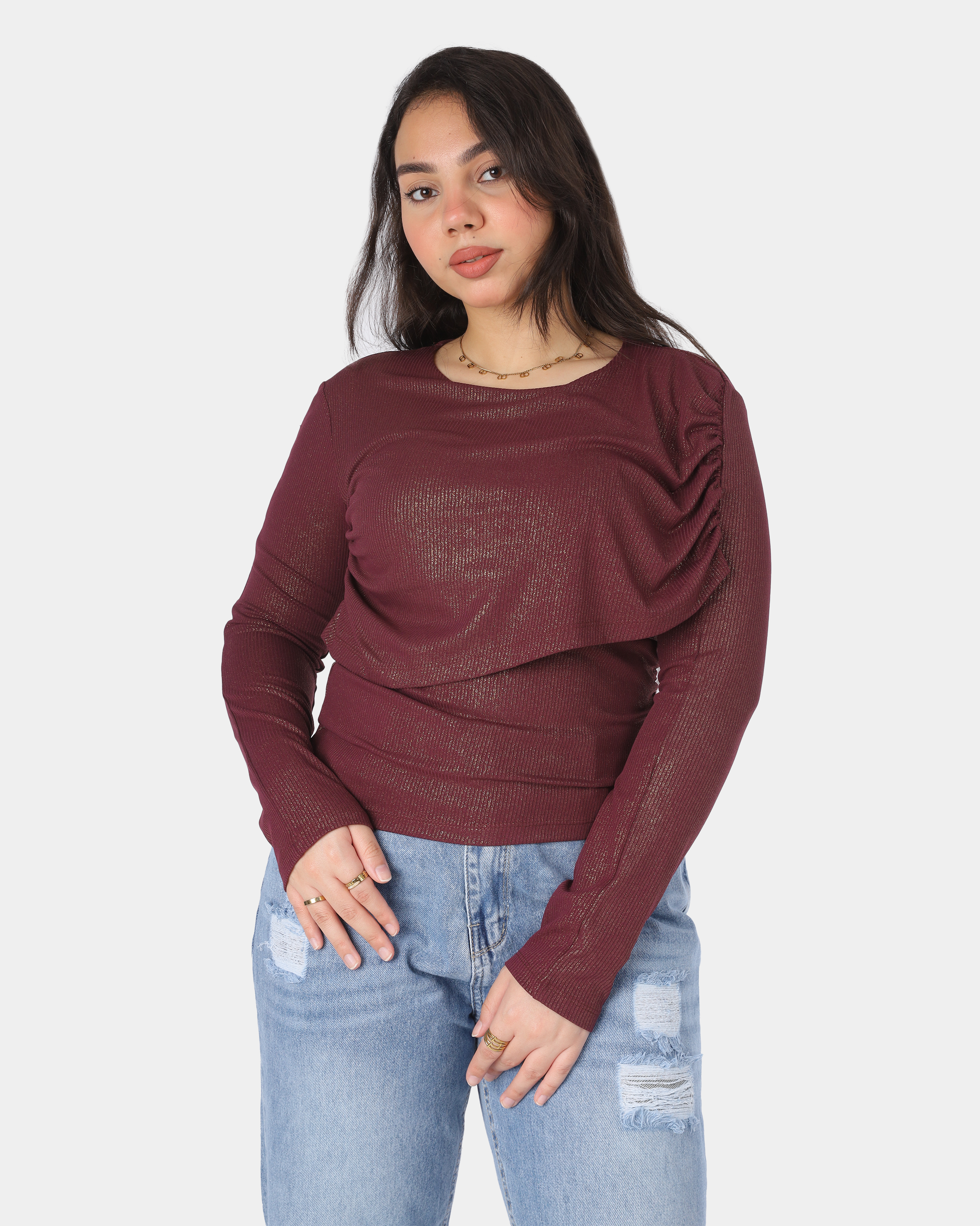 Shimmer Cropped Blouse 2072784