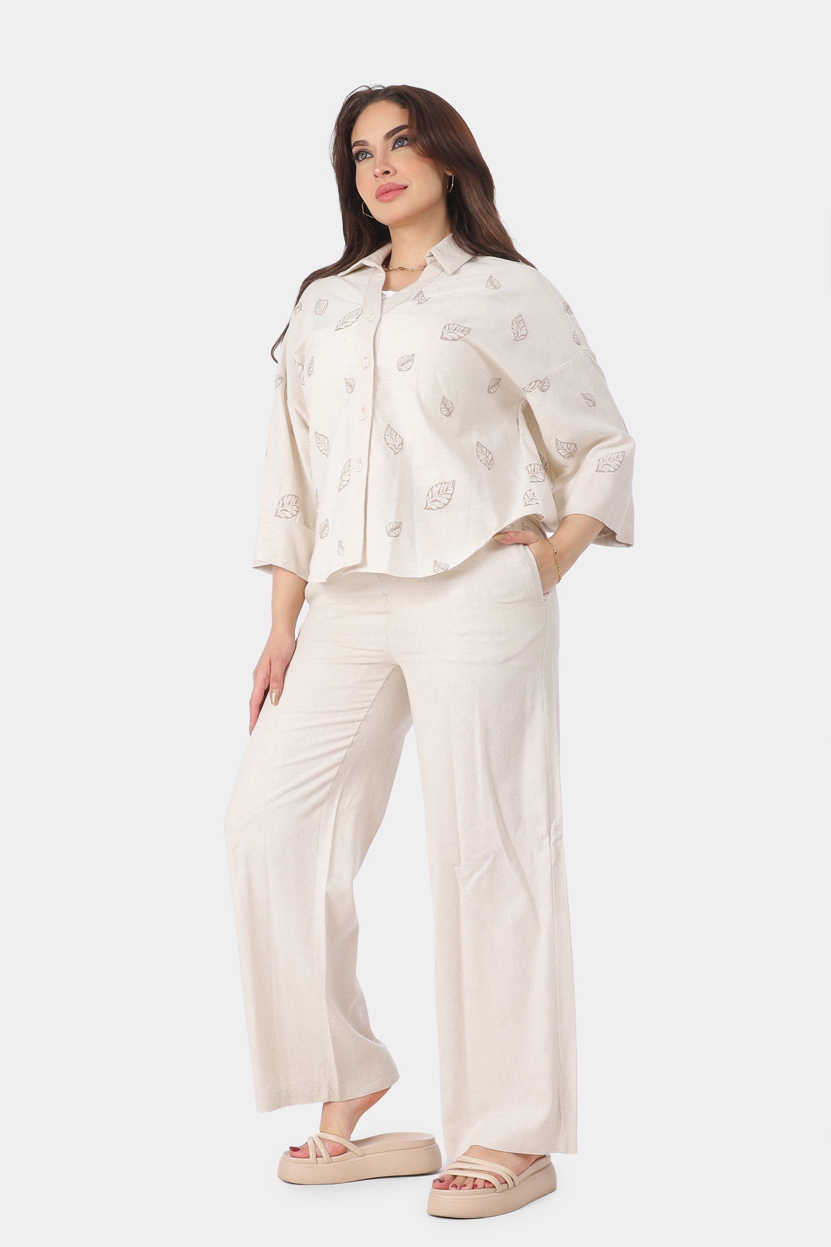 Linen Set with Pants and Blouse 20728050
