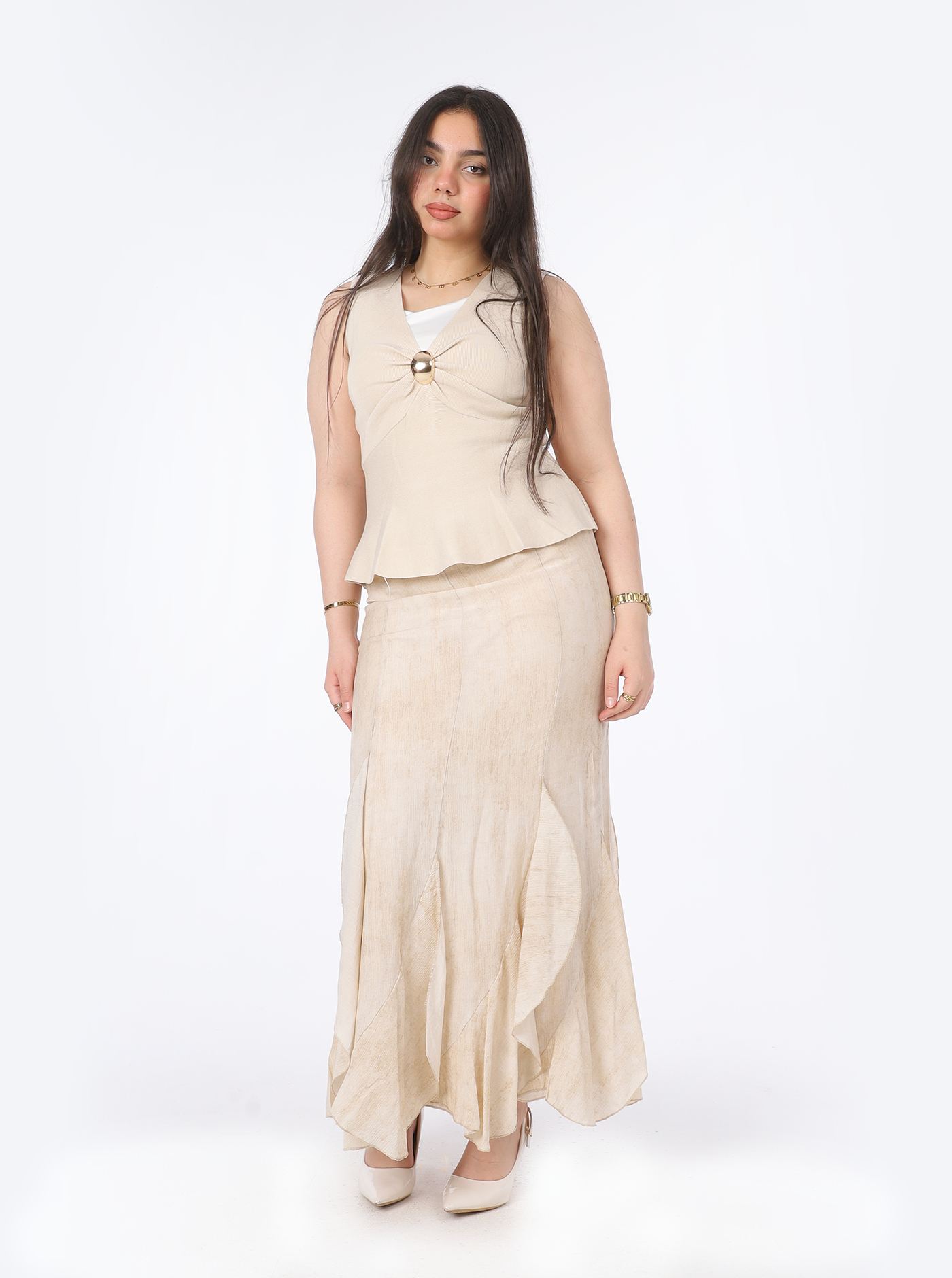 Sleeveless V-Neck Blouse 2073890231