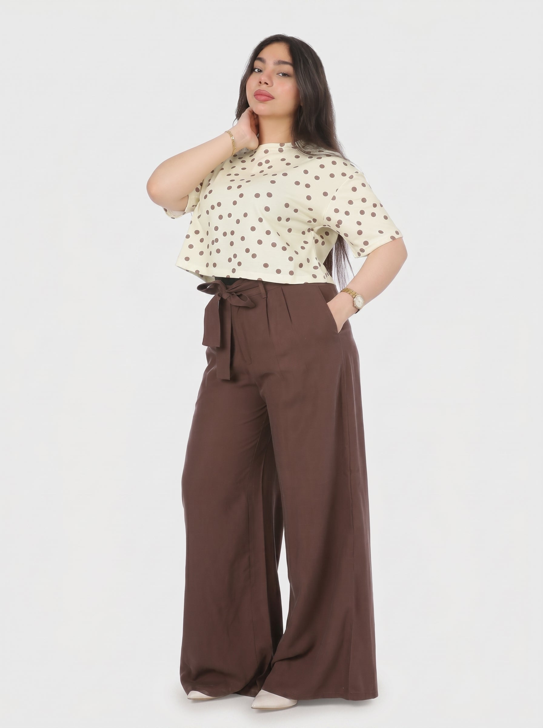 Polka Dot Half Sleeve T-Shirt 2073C1046