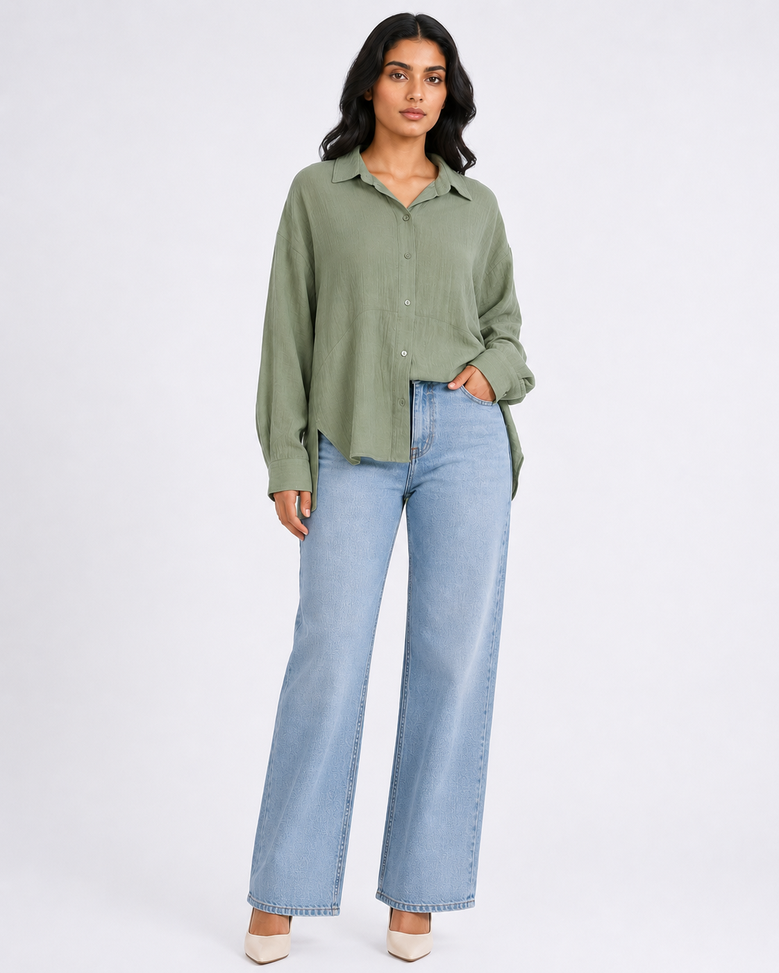 High-Low Hem Casual Shirt 2073M778