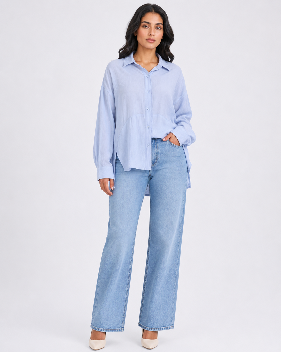 High-Low Hem Casual Shirt 2073M778