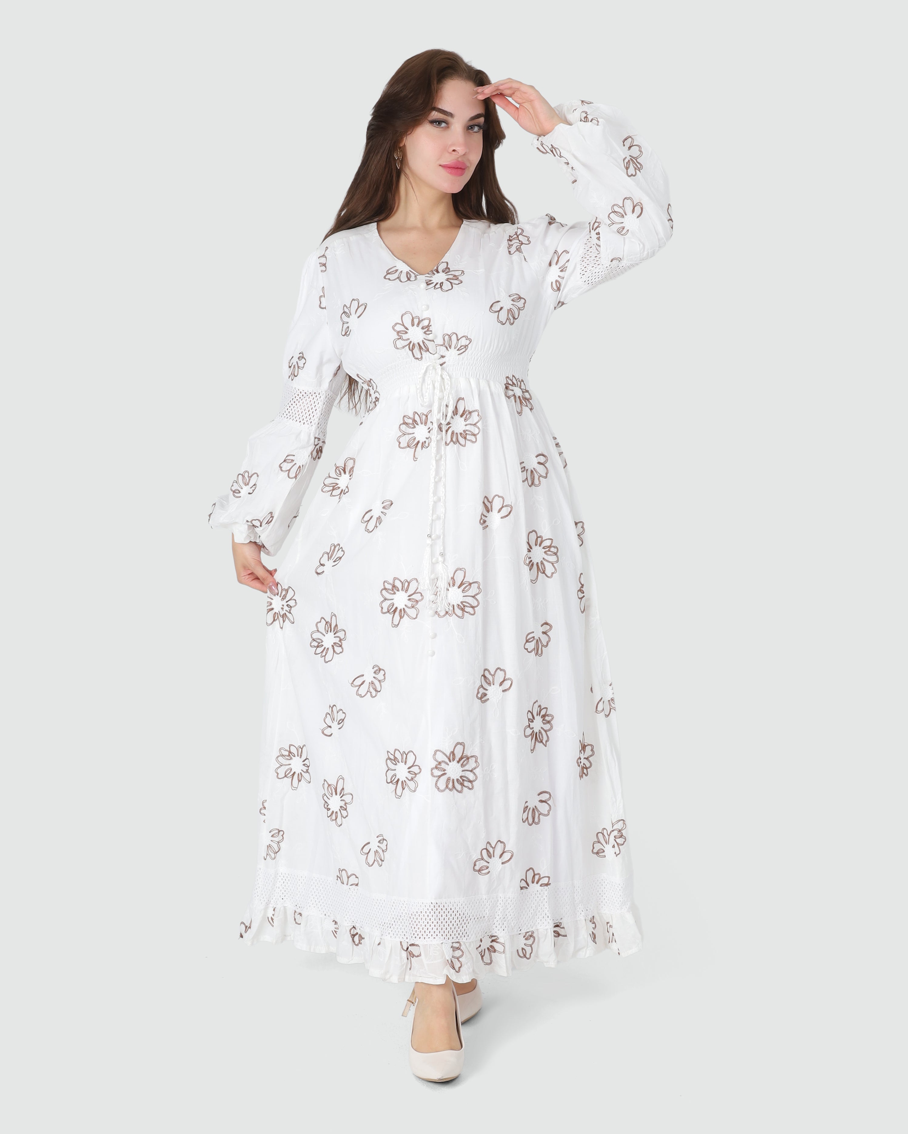 Embroidered Floral Maxi Dress 2074201