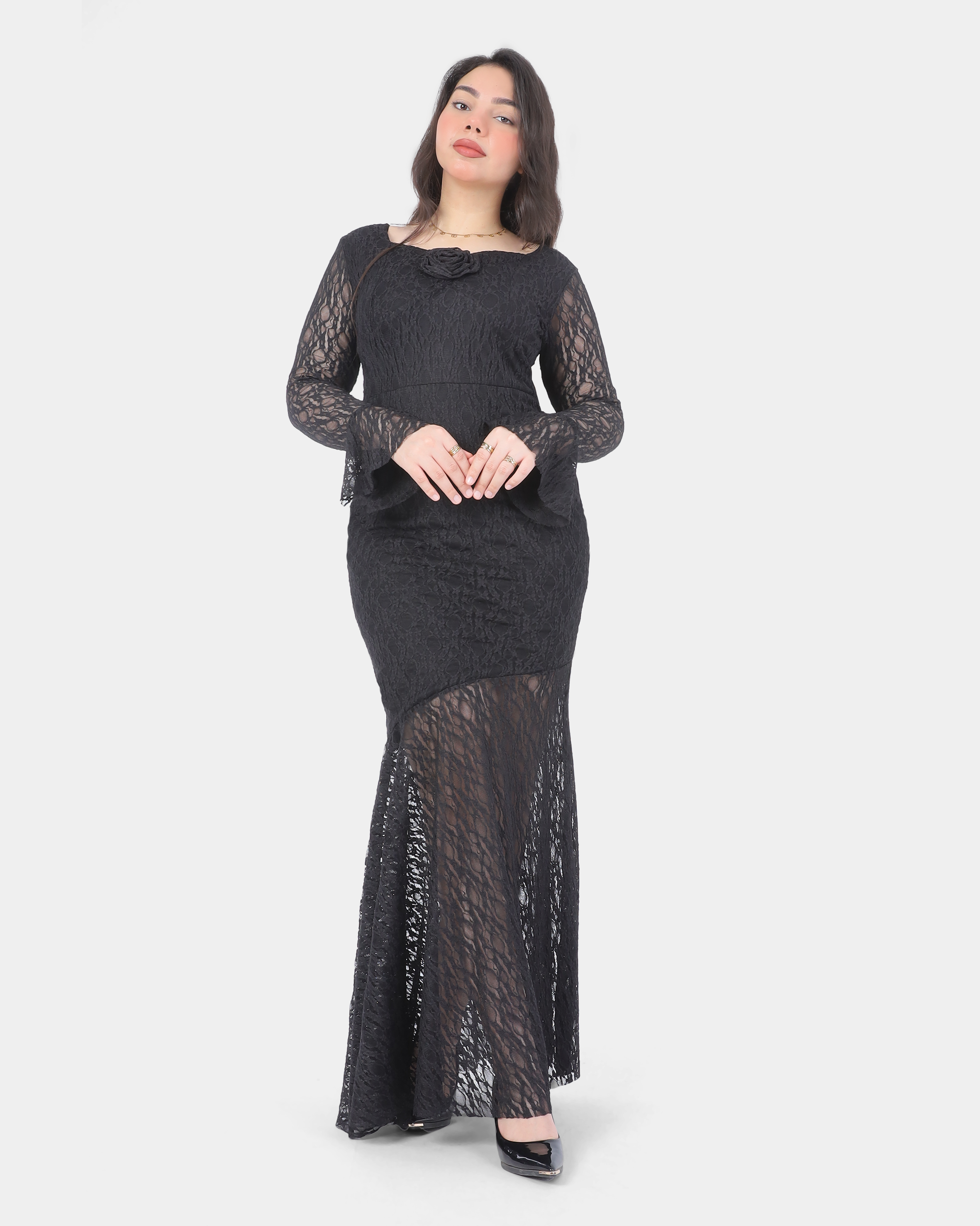 Lace Dress with Square Neck 20763105