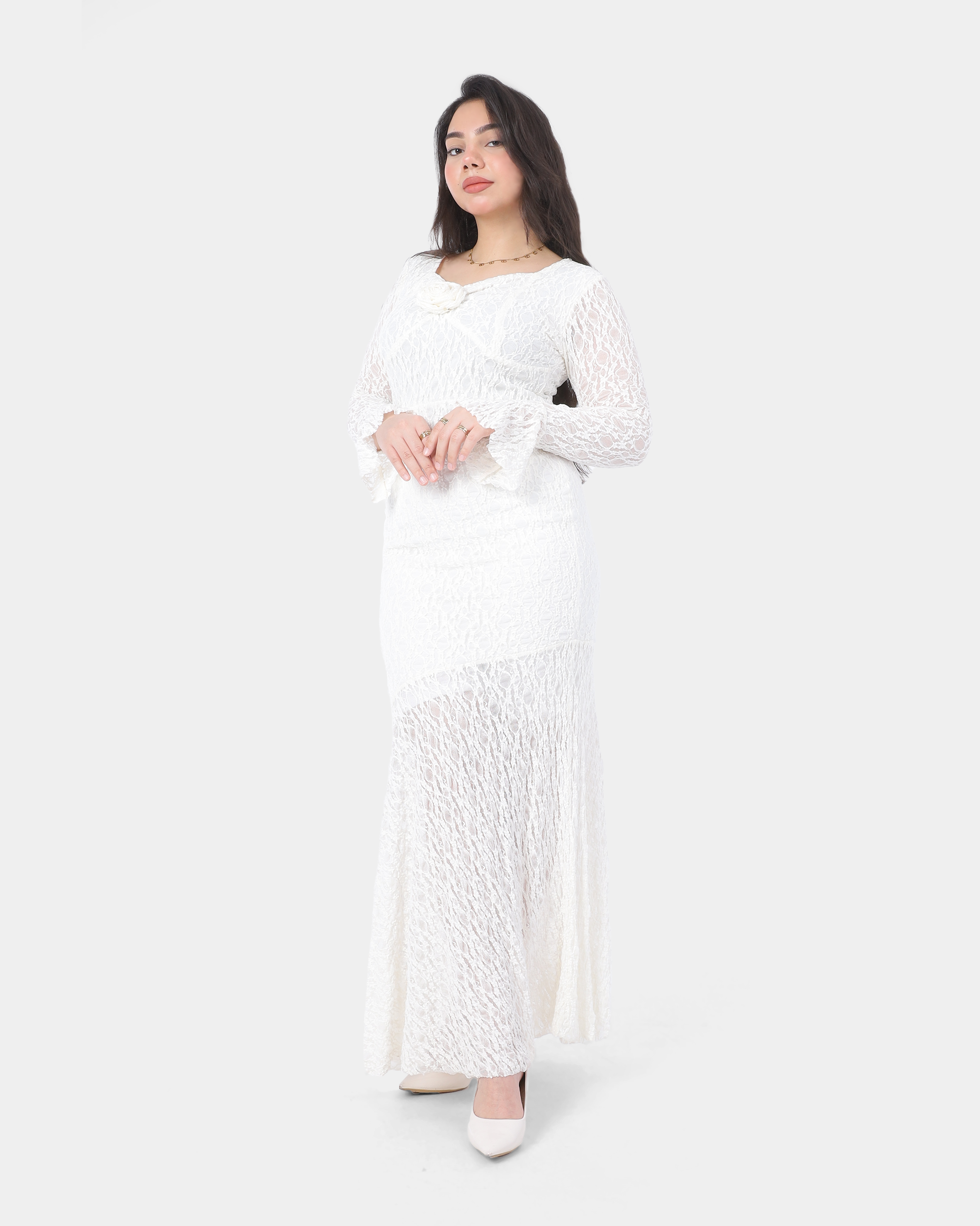 Lace Dress with Square Neck 20763105
