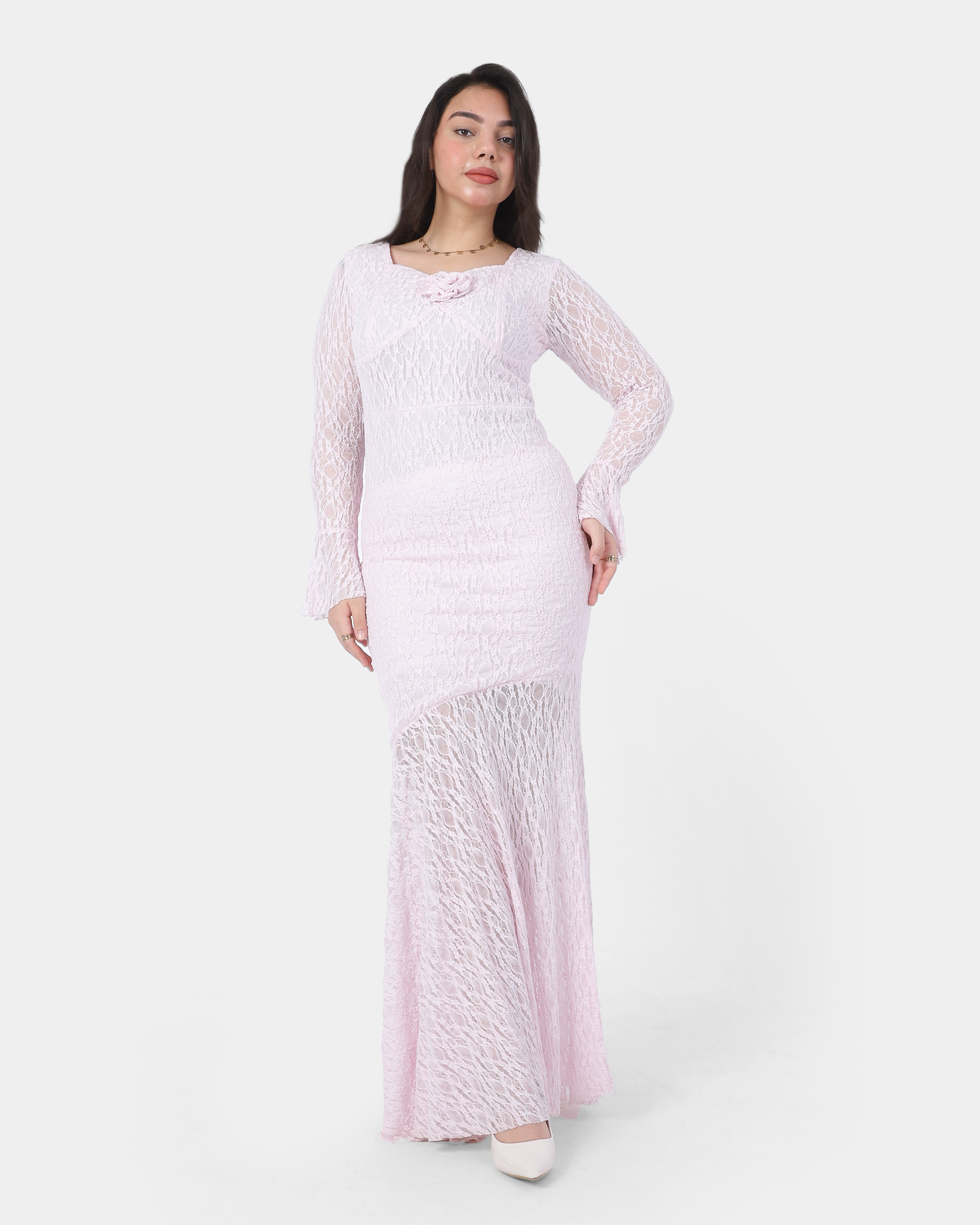 Lace Dress with Square Neck 20763105