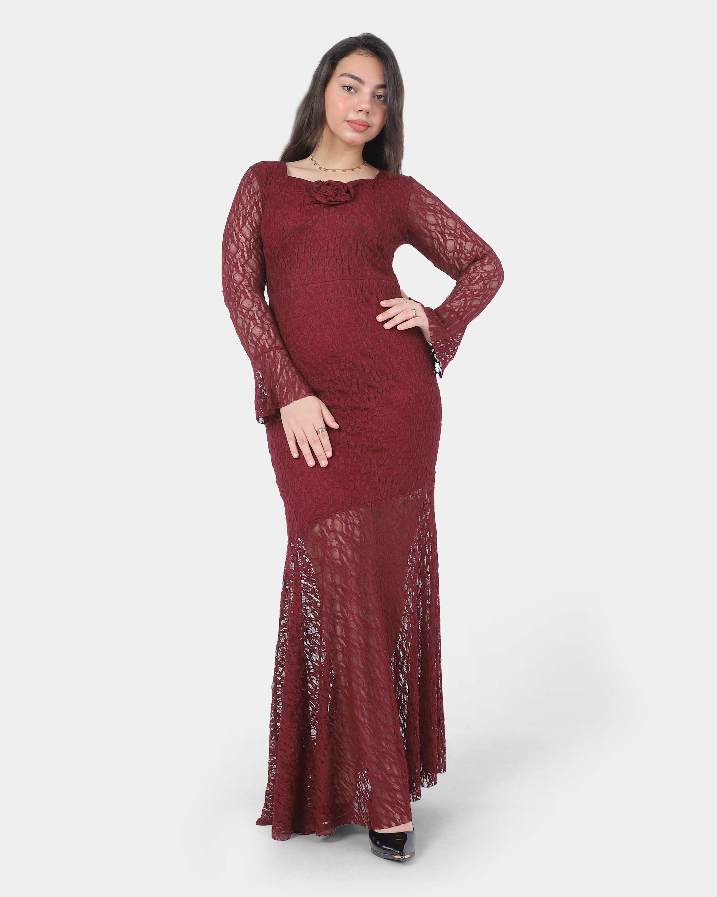 Lace Dress with Square Neck 20763105