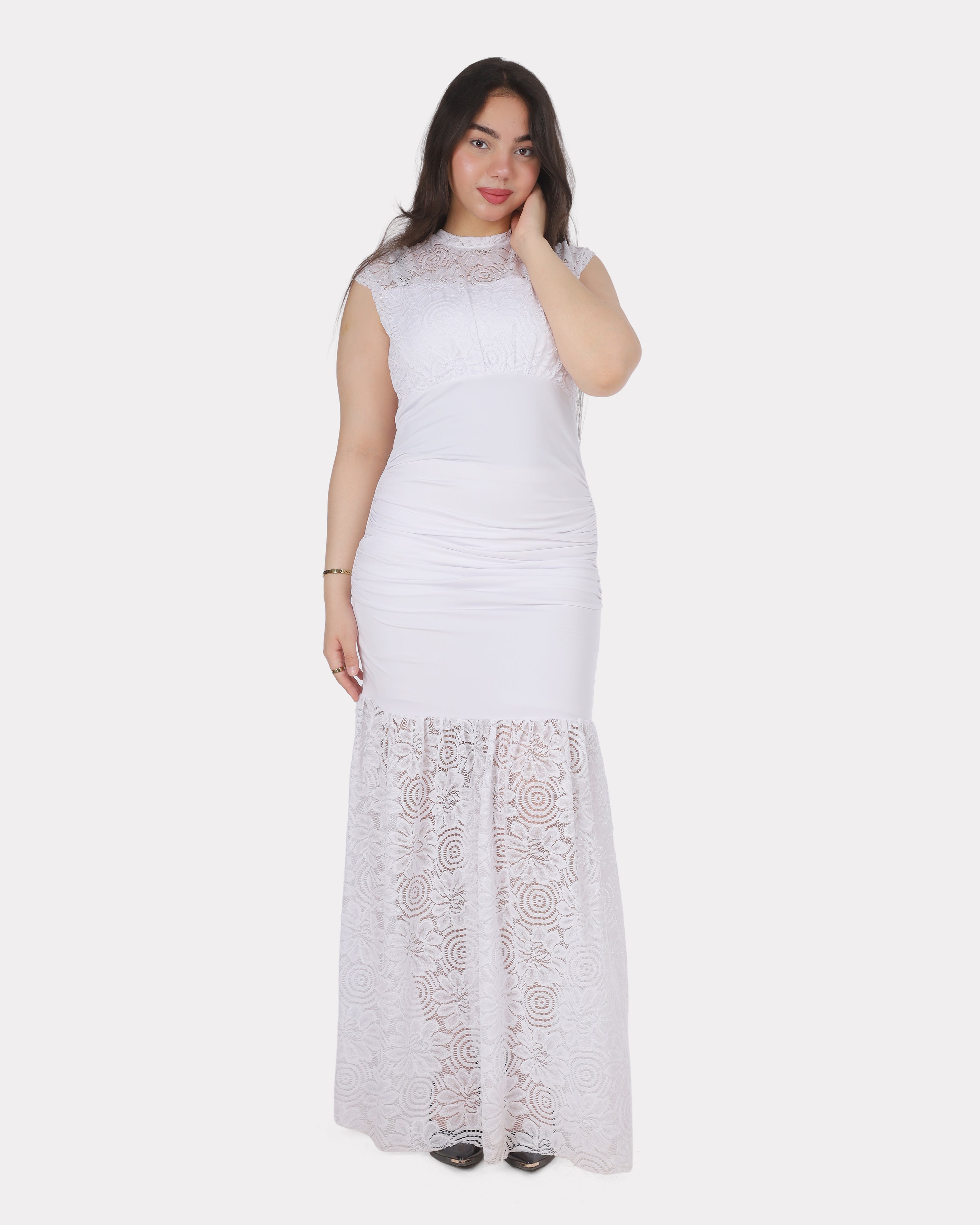 Combined Lace Maxi Dress 20763106
