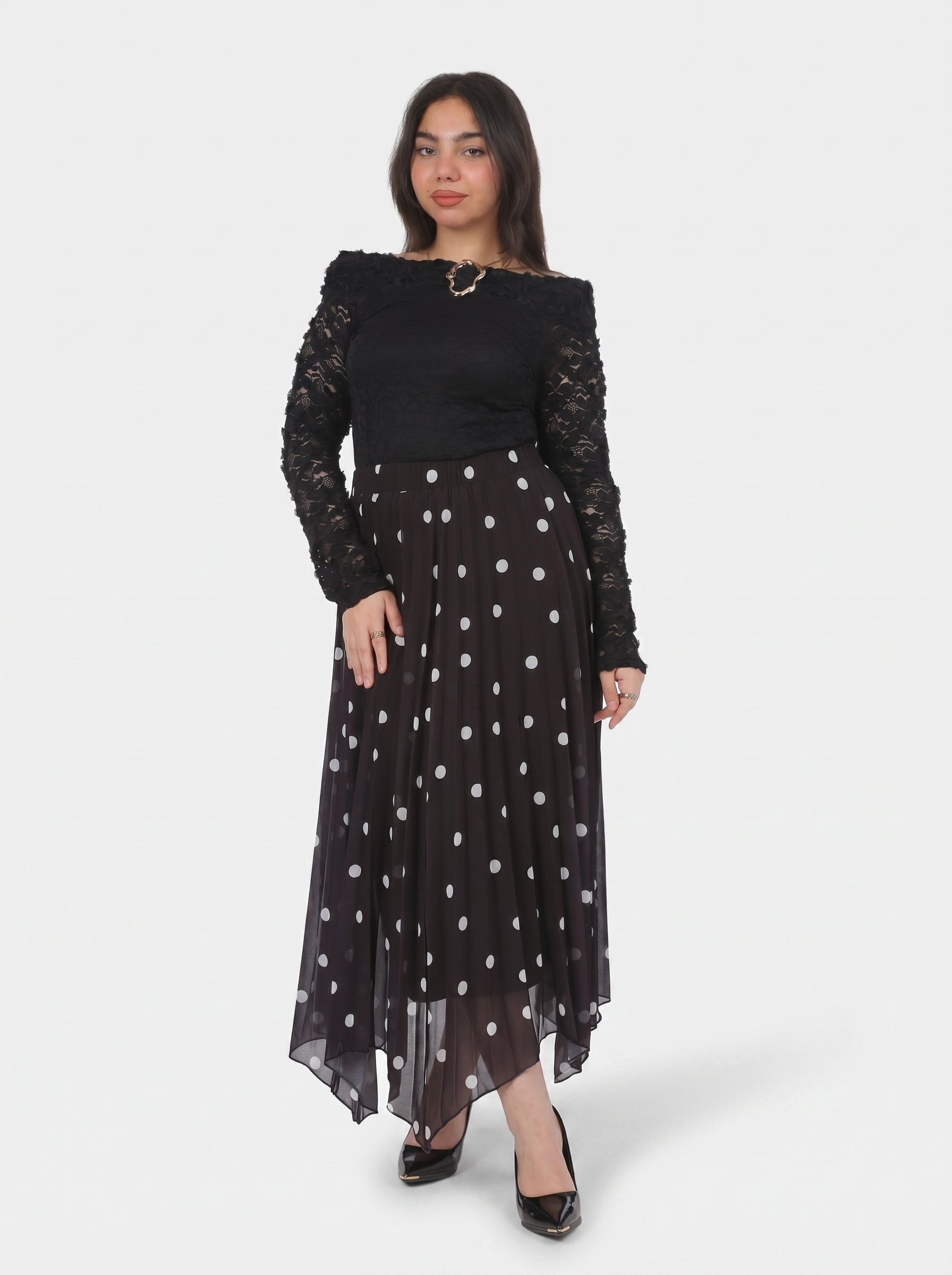 Polka Dot Chiffon Skirt 20767103