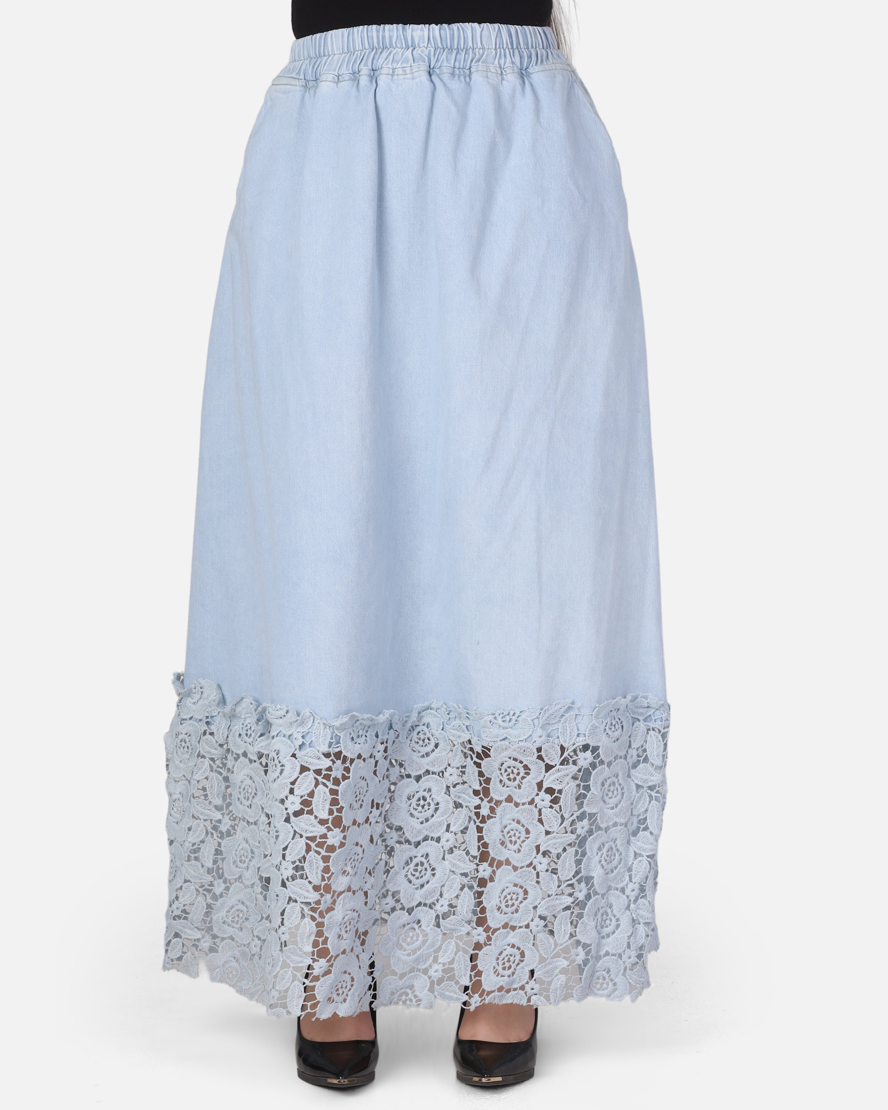 Denim Skirt with Lace Details 2077110